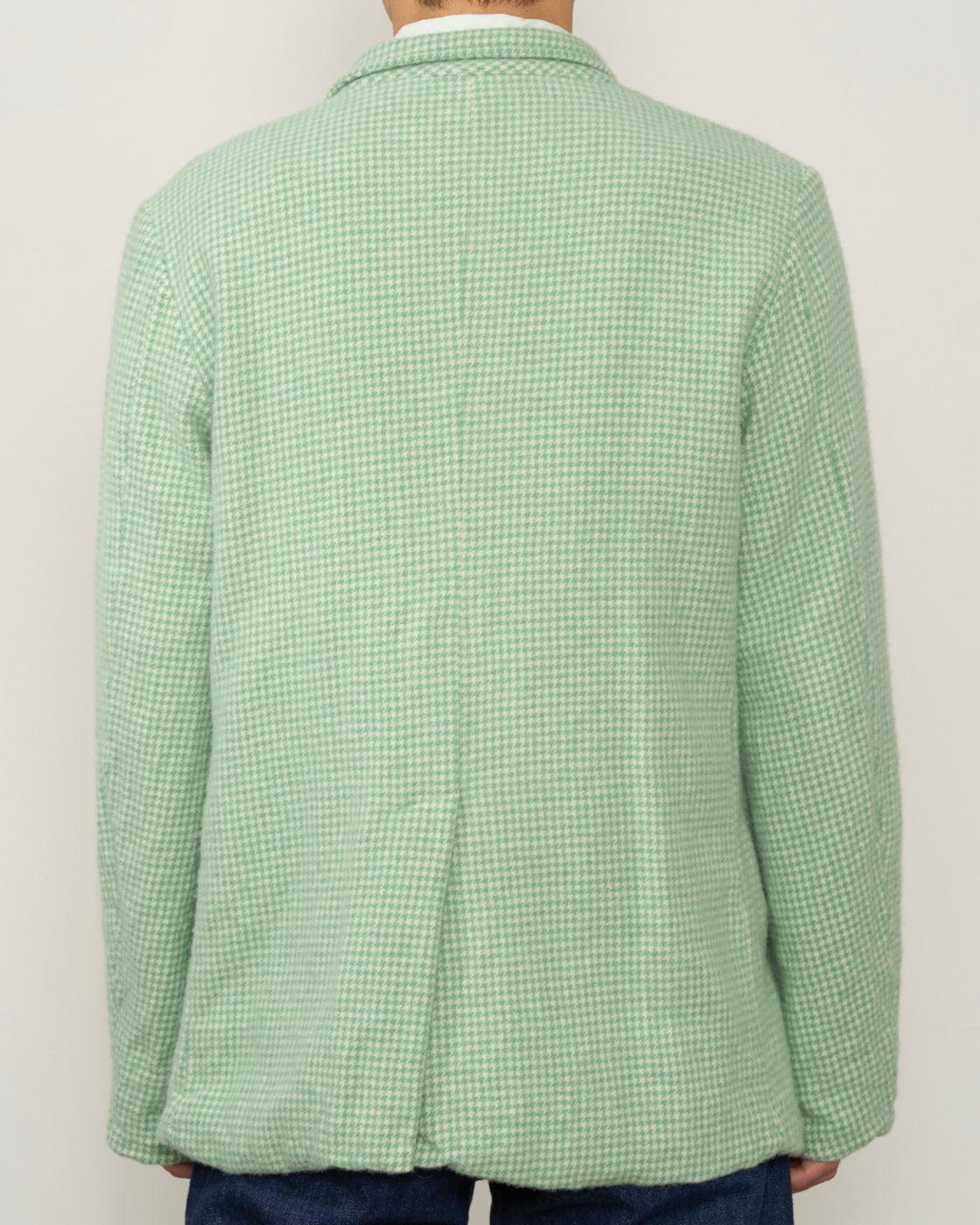 Dhal Houndstooth British Wool Special Steamed Jacket, Green