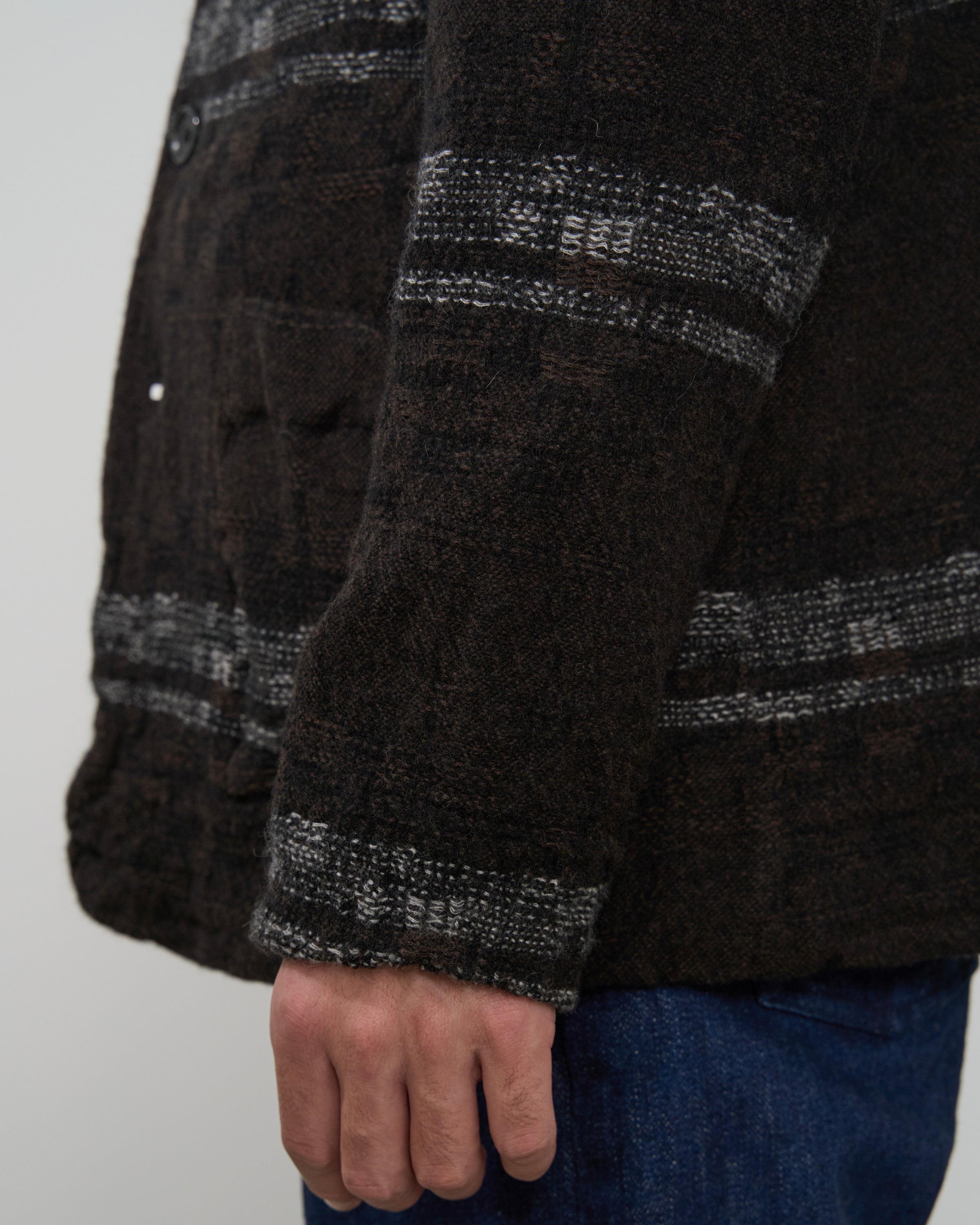 Dhal Wool Jacquard 縮絨 Shawlcoller Jacket, Black