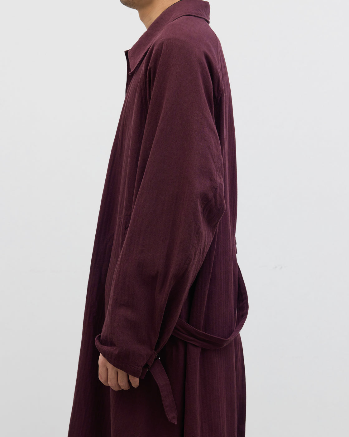 Dhal 1950 German Regular Herringbone Motorcycle Coat, Burgundy