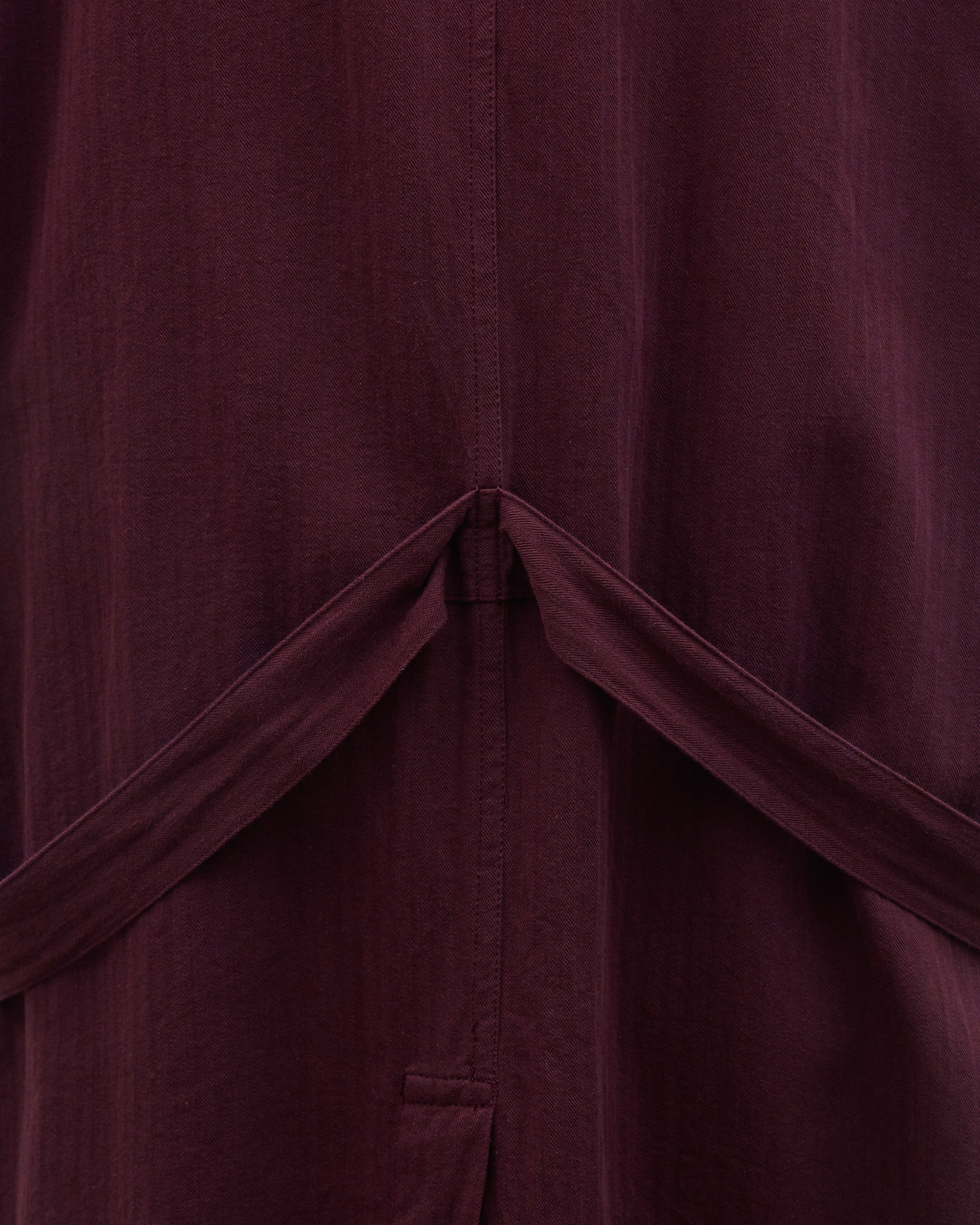 Dhal 1950 German Regular Herringbone Motorcycle Coat, Burgundy