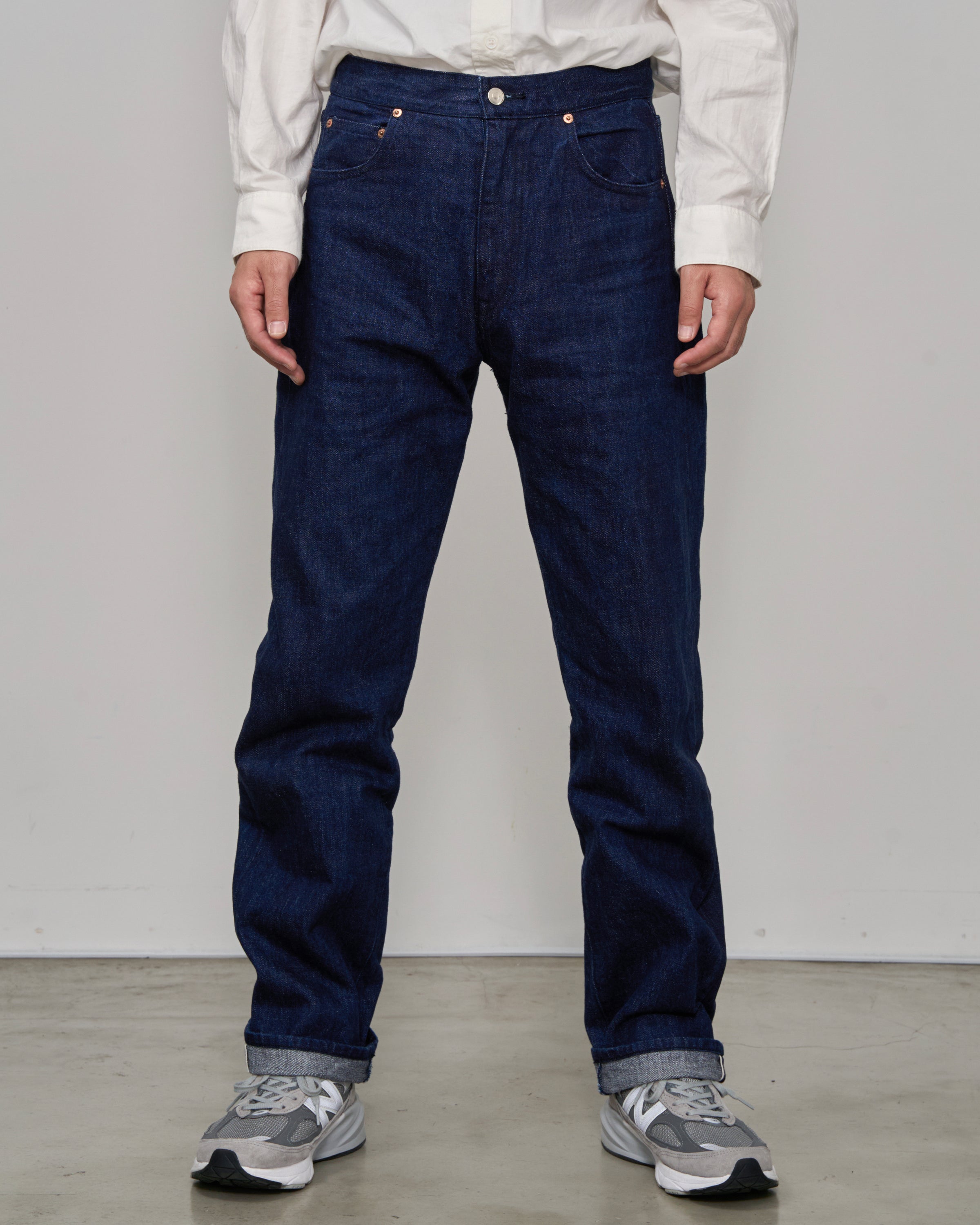 Dhal Stone Wash Denim Pants, Indigo