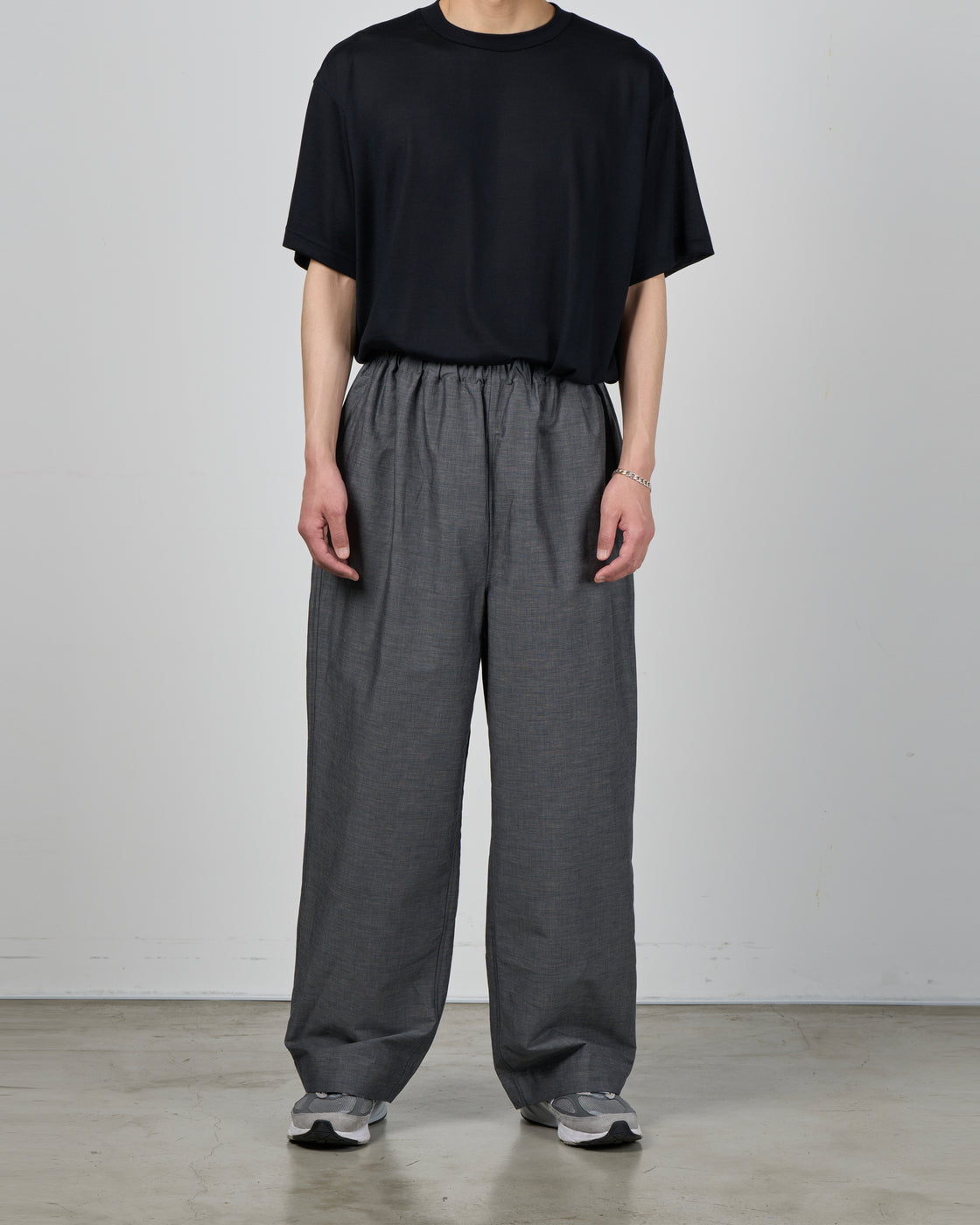 Dhal Cotton Linen Chambray Relax Pants, Navy