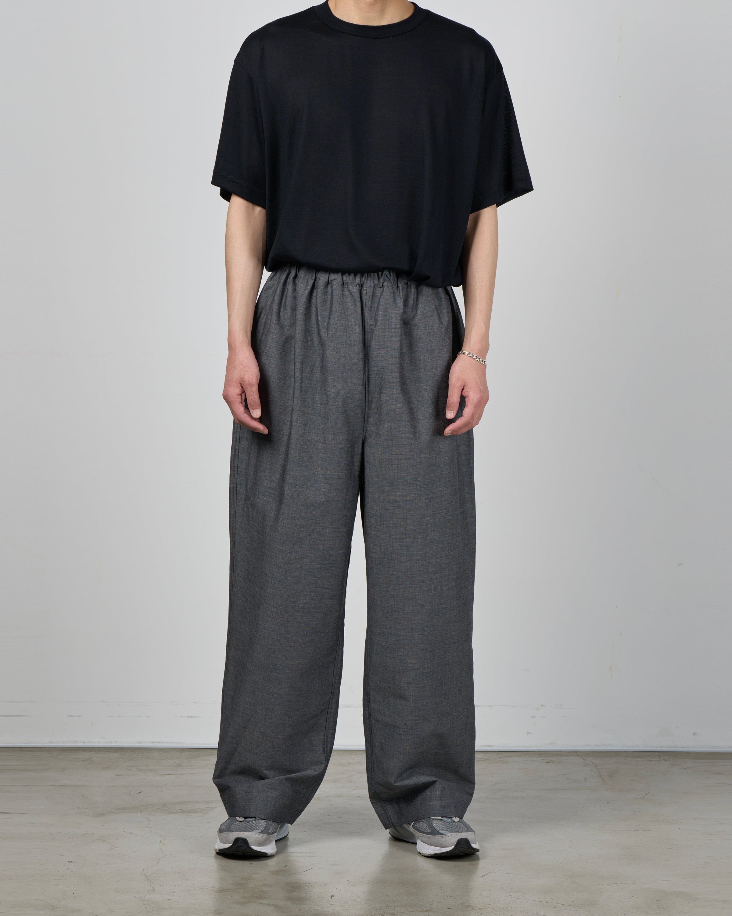Dhal Cotton Linen Chambray Relax Pants, Navy