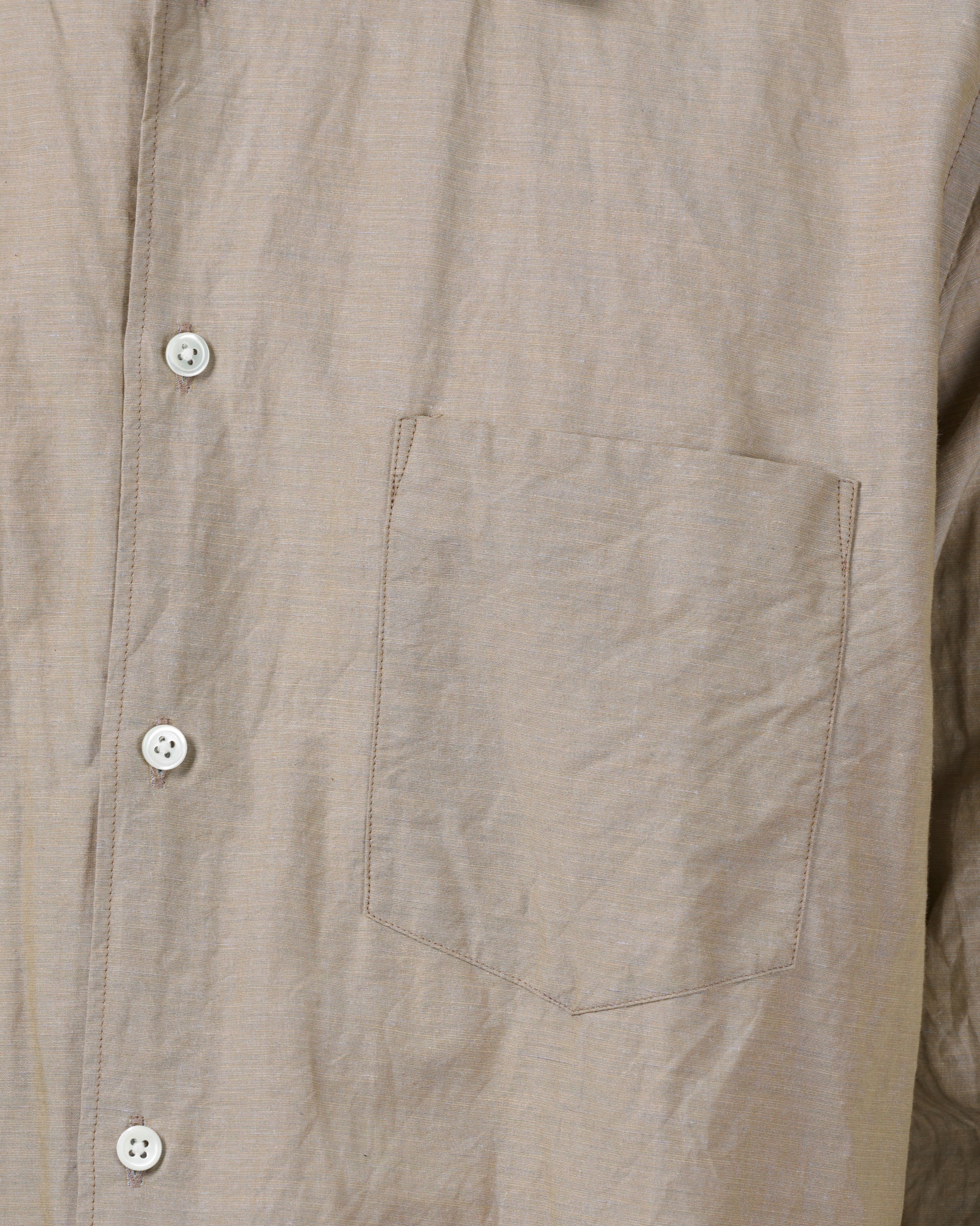 Dhal Cotton Linen Chambray Regular Shirt, Beige