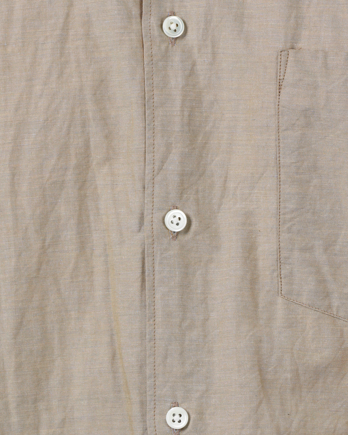 Dhal Cotton Linen Chambray Regular Shirt, Beige