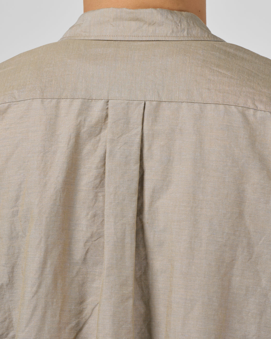 Dhal Cotton Linen Chambray Regular Shirt, Beige