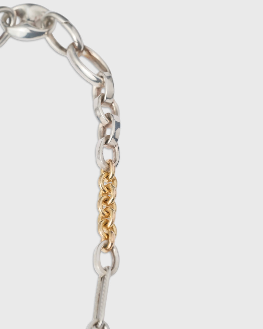 Garden of eden 24SS-094,9K Royal Gold Mix Chain Bracelet, Silver & Gold