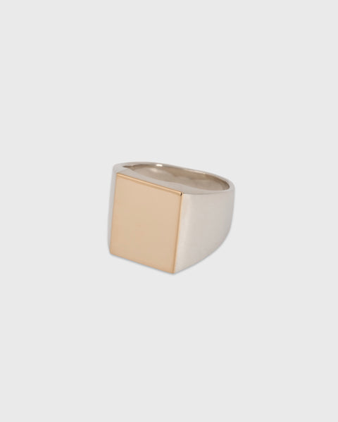 Garden of eden 22AW030G Square Ring Large, Silver & 10K Gold