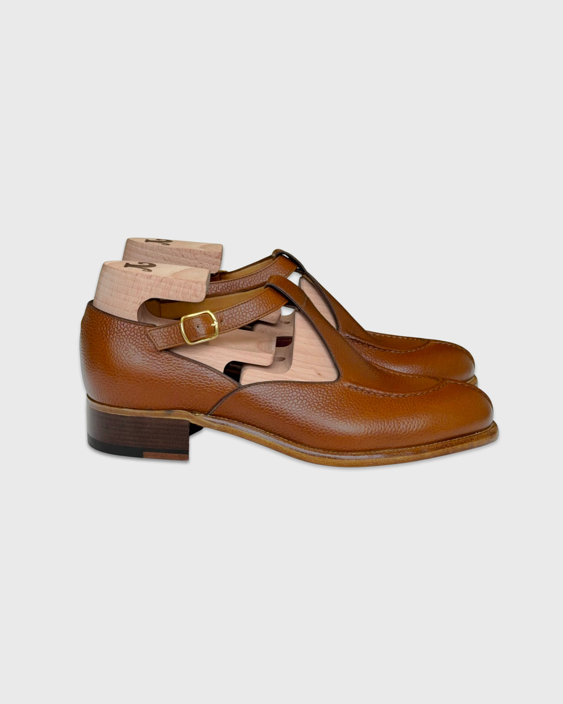 Le Yucca's T Strap Shoes, Light Brown