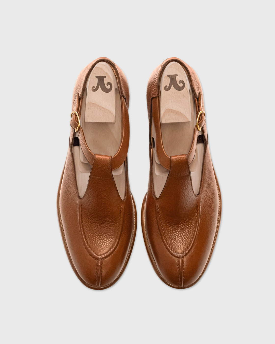 Le Yucca's T Strap Shoes, Light Brown