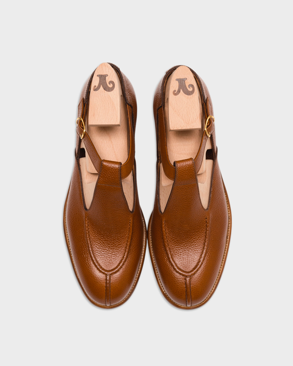 Le Yucca's T Strap Shoes, Light Brown