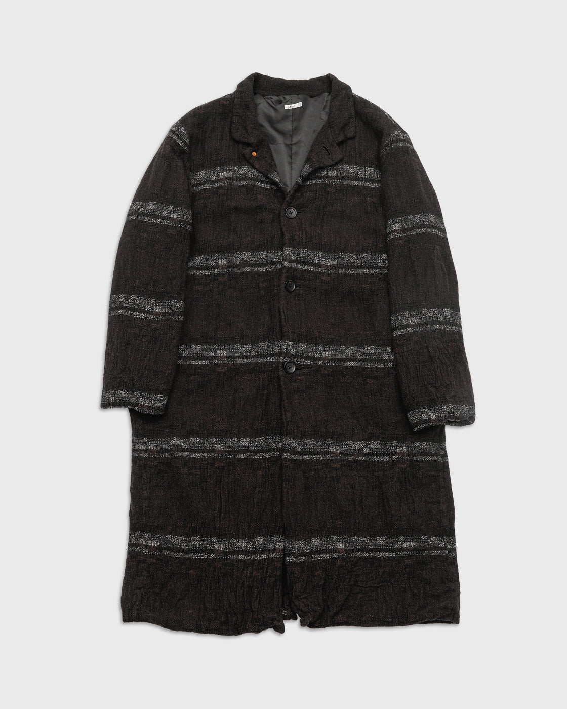 Dhal Wool Jacquard 縮絨 Coat, Black
