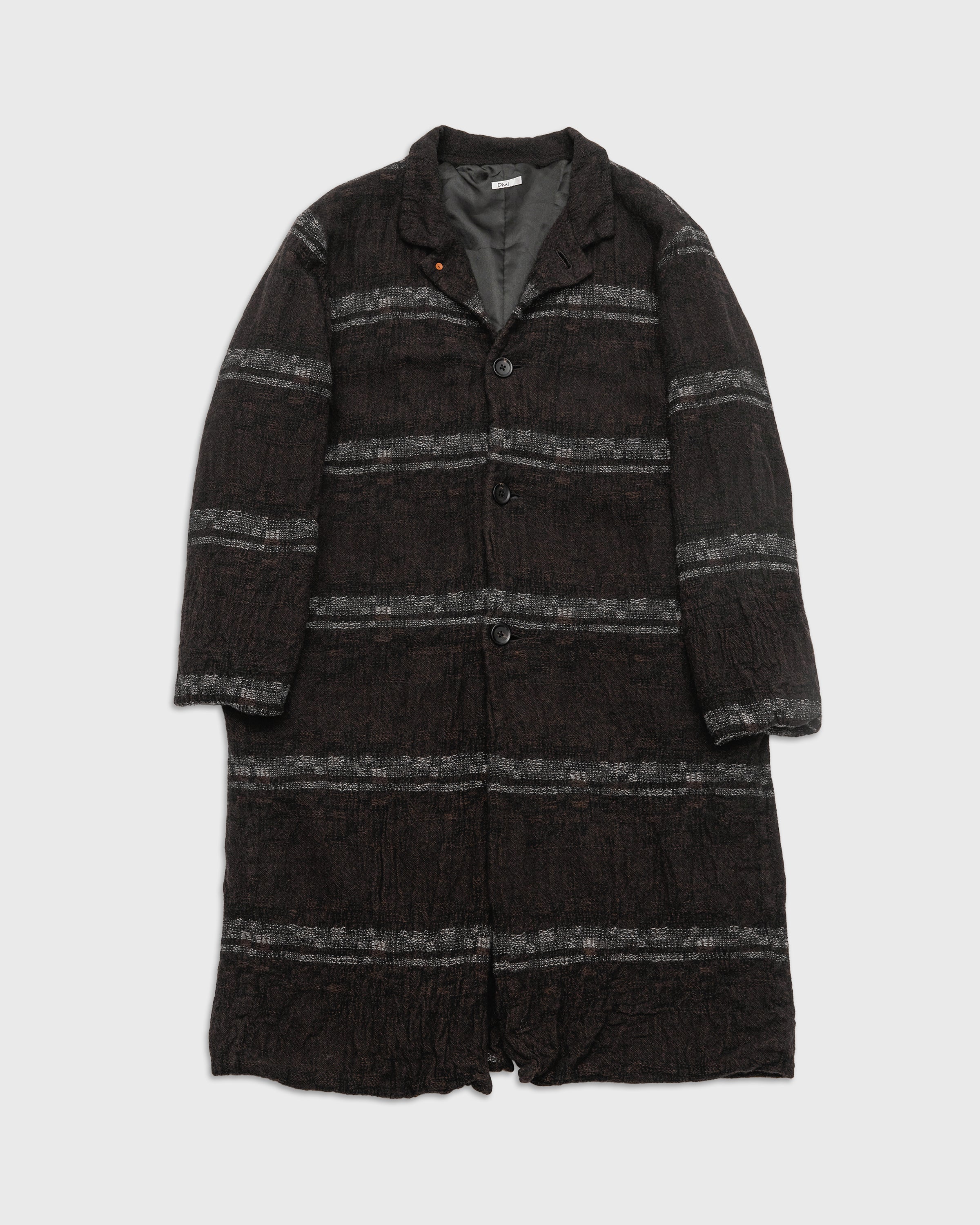 Dhal Wool Jacquard 縮絨 Coat, Black