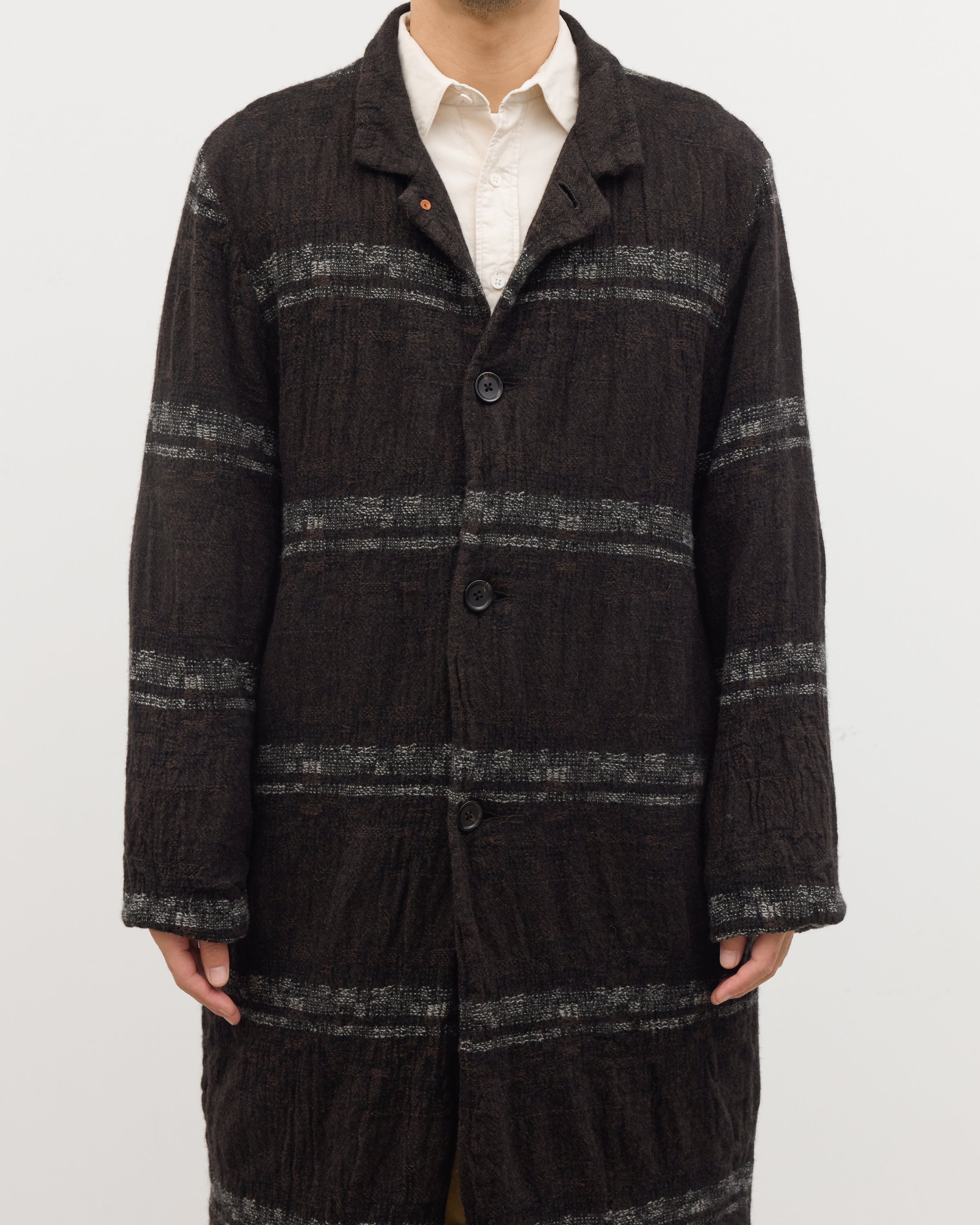 Dhal Wool Jacquard 縮絨 Coat, Black
