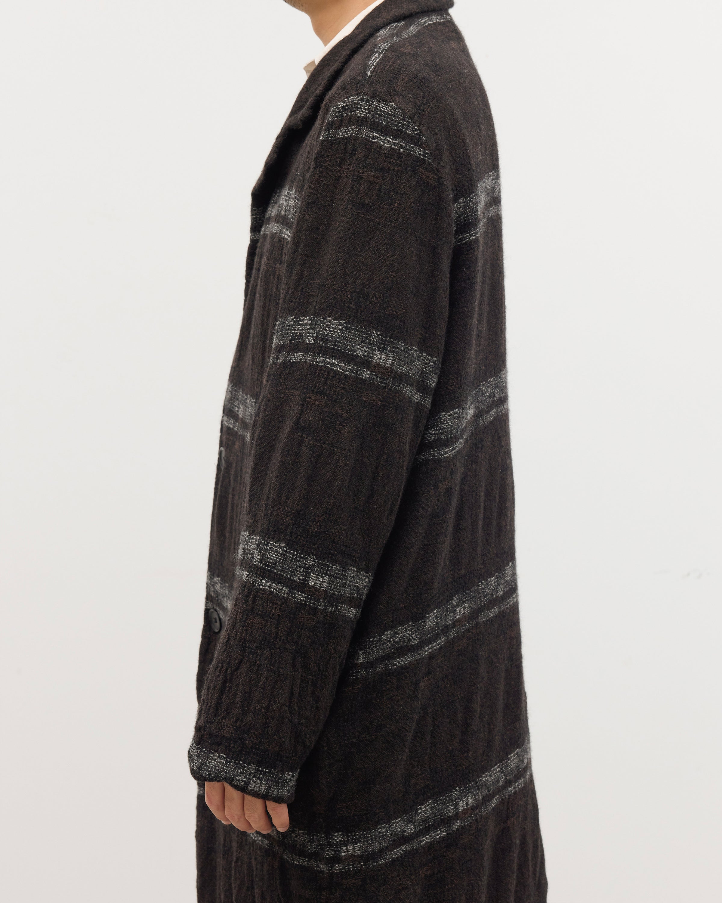 Dhal Wool Jacquard 縮絨 Coat, Black