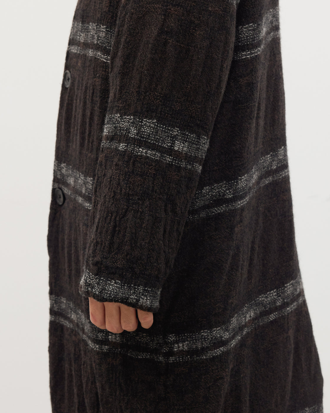 Dhal Wool Jacquard 縮絨 Coat, Black