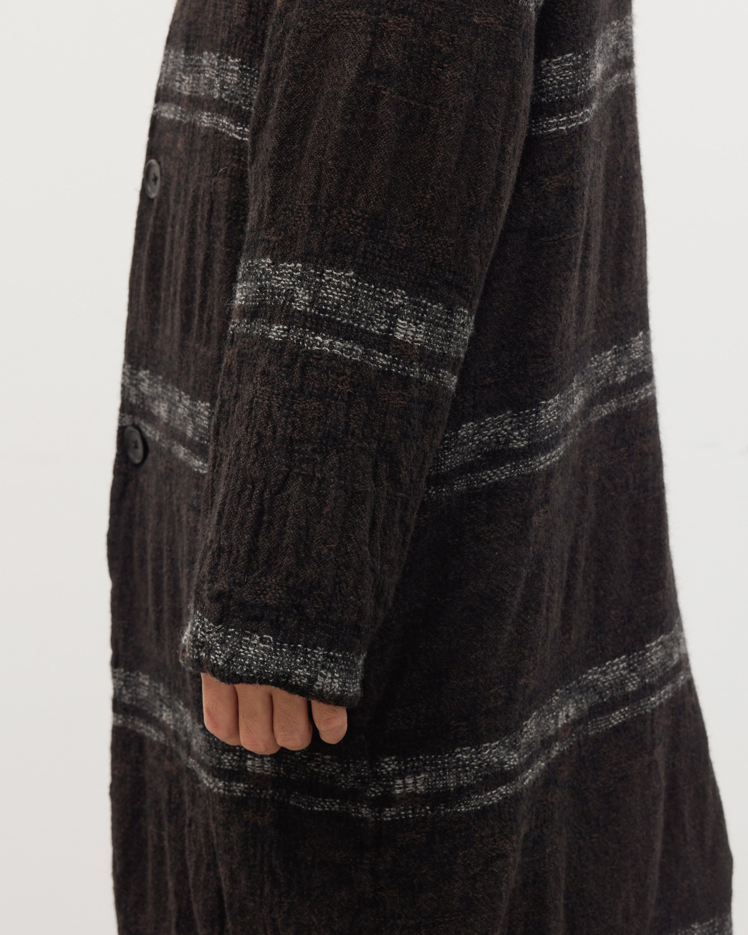 Dhal Wool Jacquard 縮絨 Coat, Black