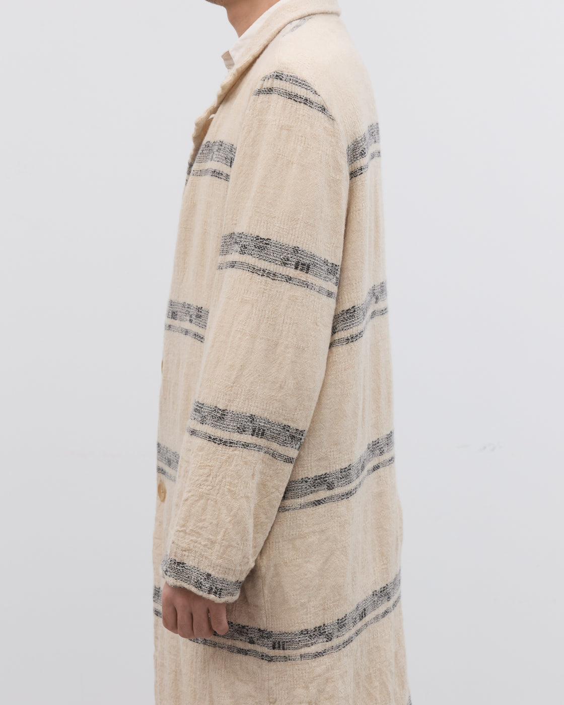 Dhal Wool Jacquard 縮絨 Coat, White