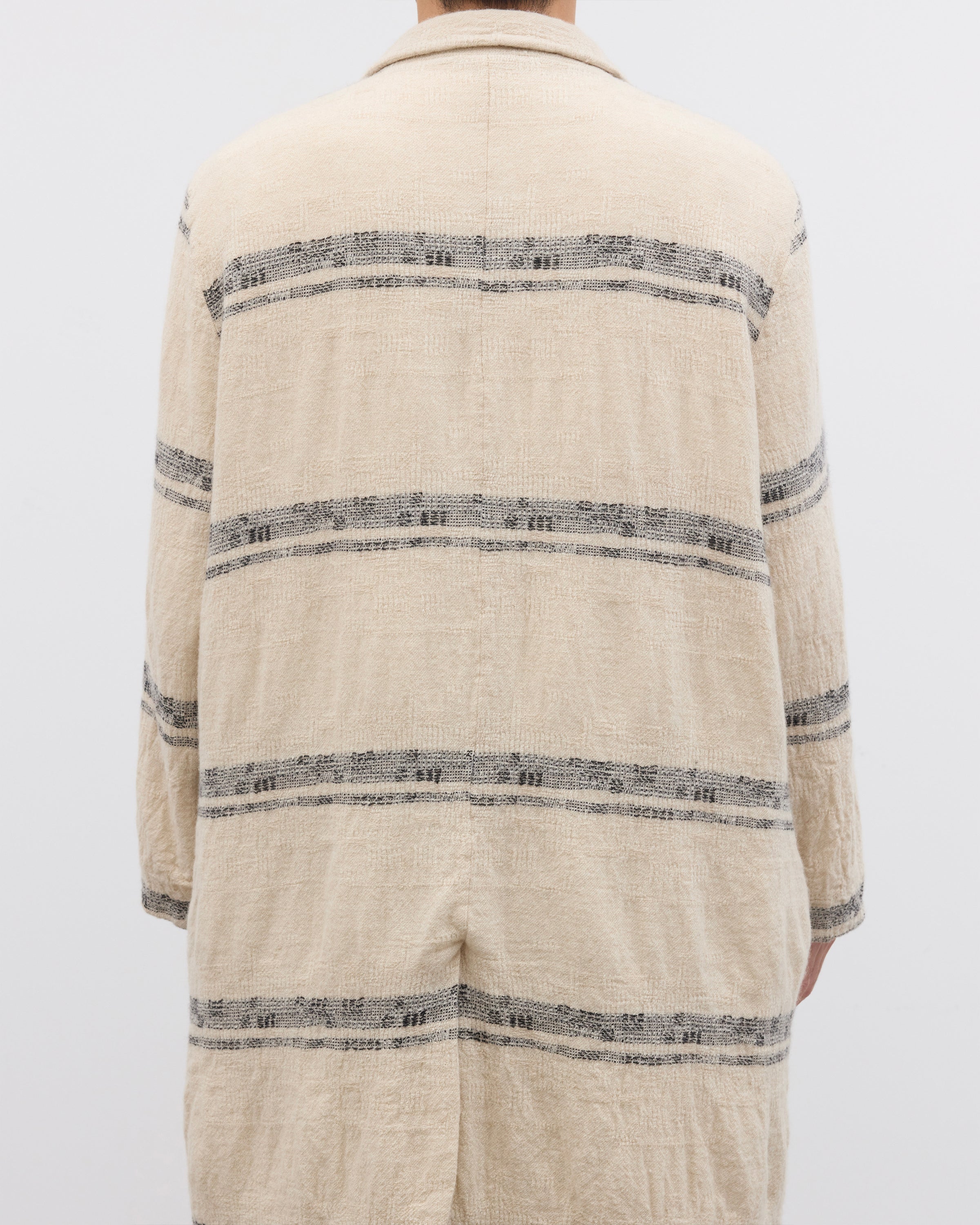 Dhal Wool Jacquard 縮絨 Coat, White
