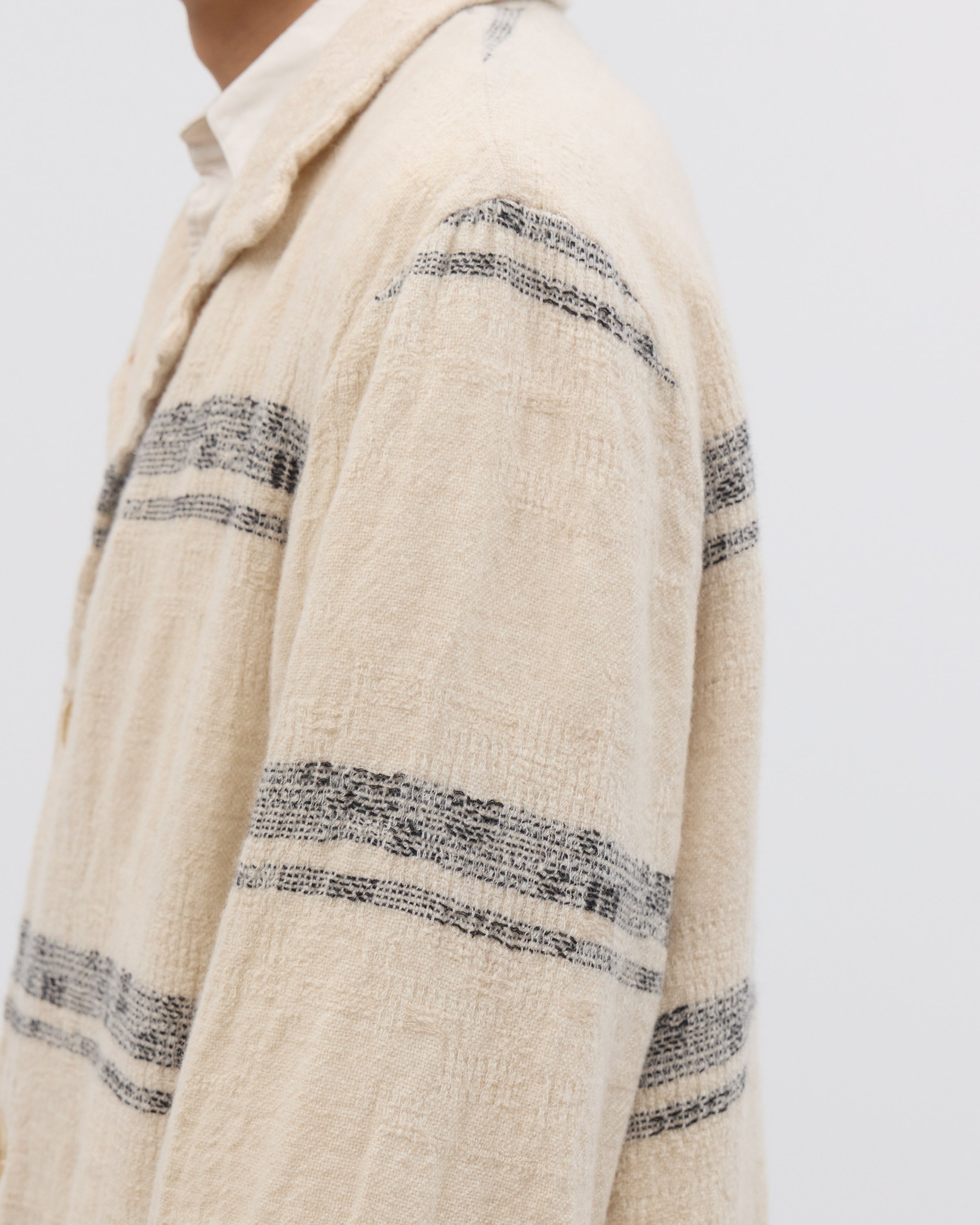 Dhal Wool Jacquard 縮絨 Coat, White