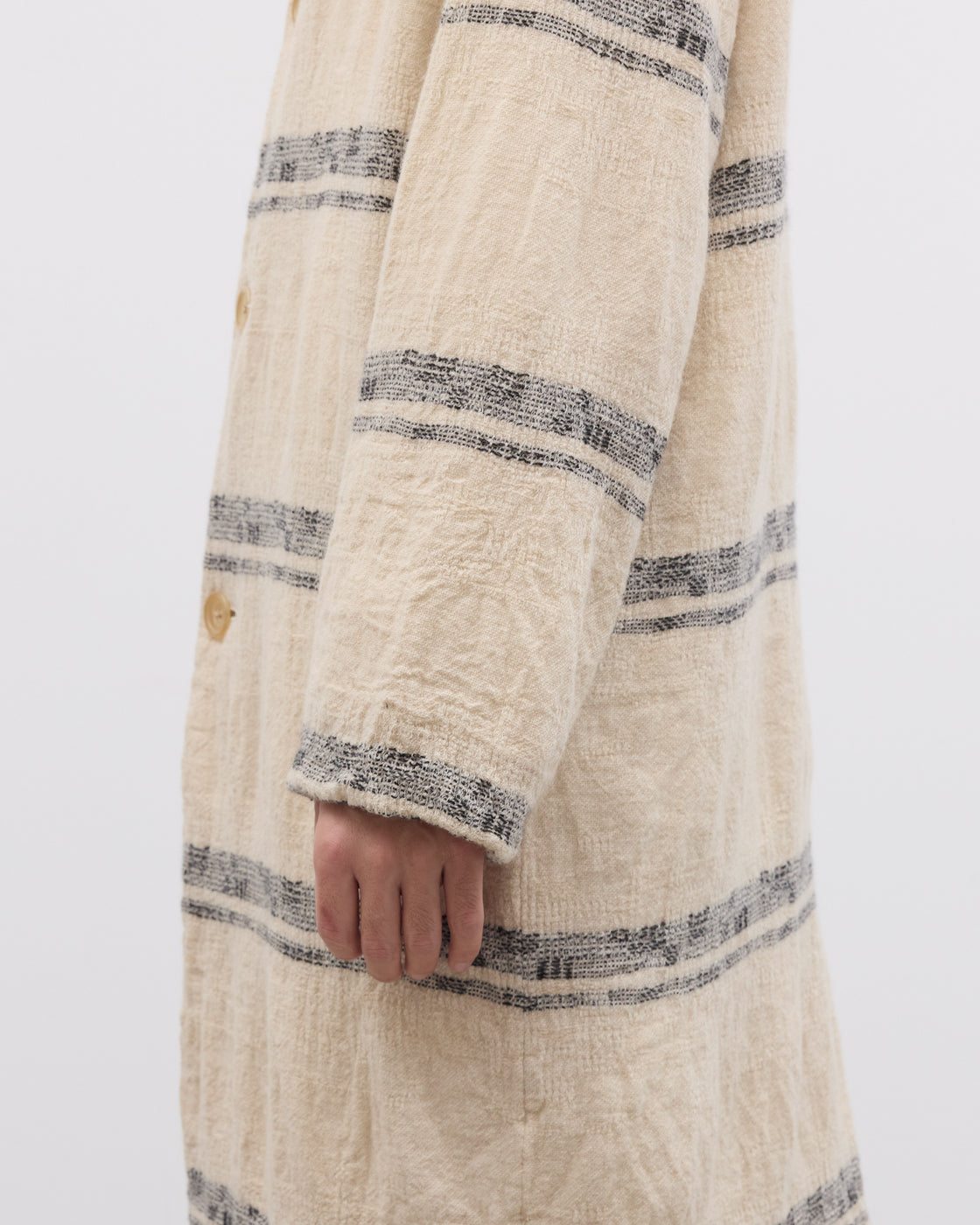 Dhal Wool Jacquard 縮絨 Coat, White