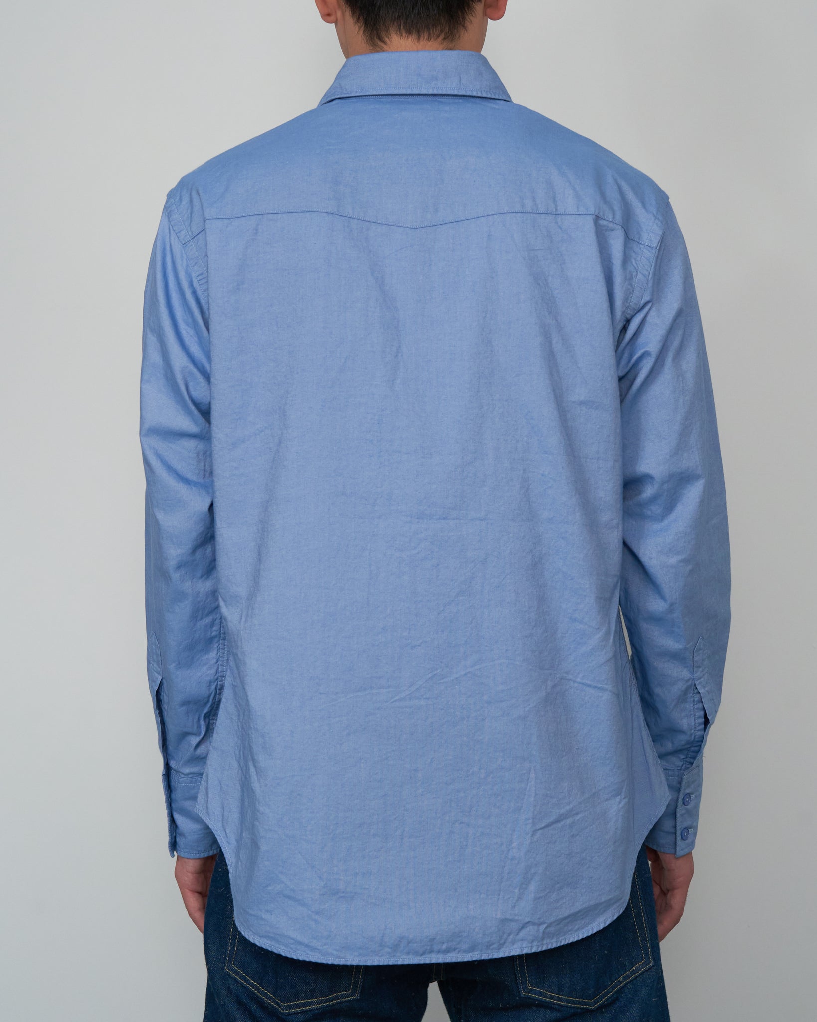 S H WSTN-003 Western Shirt, Blue