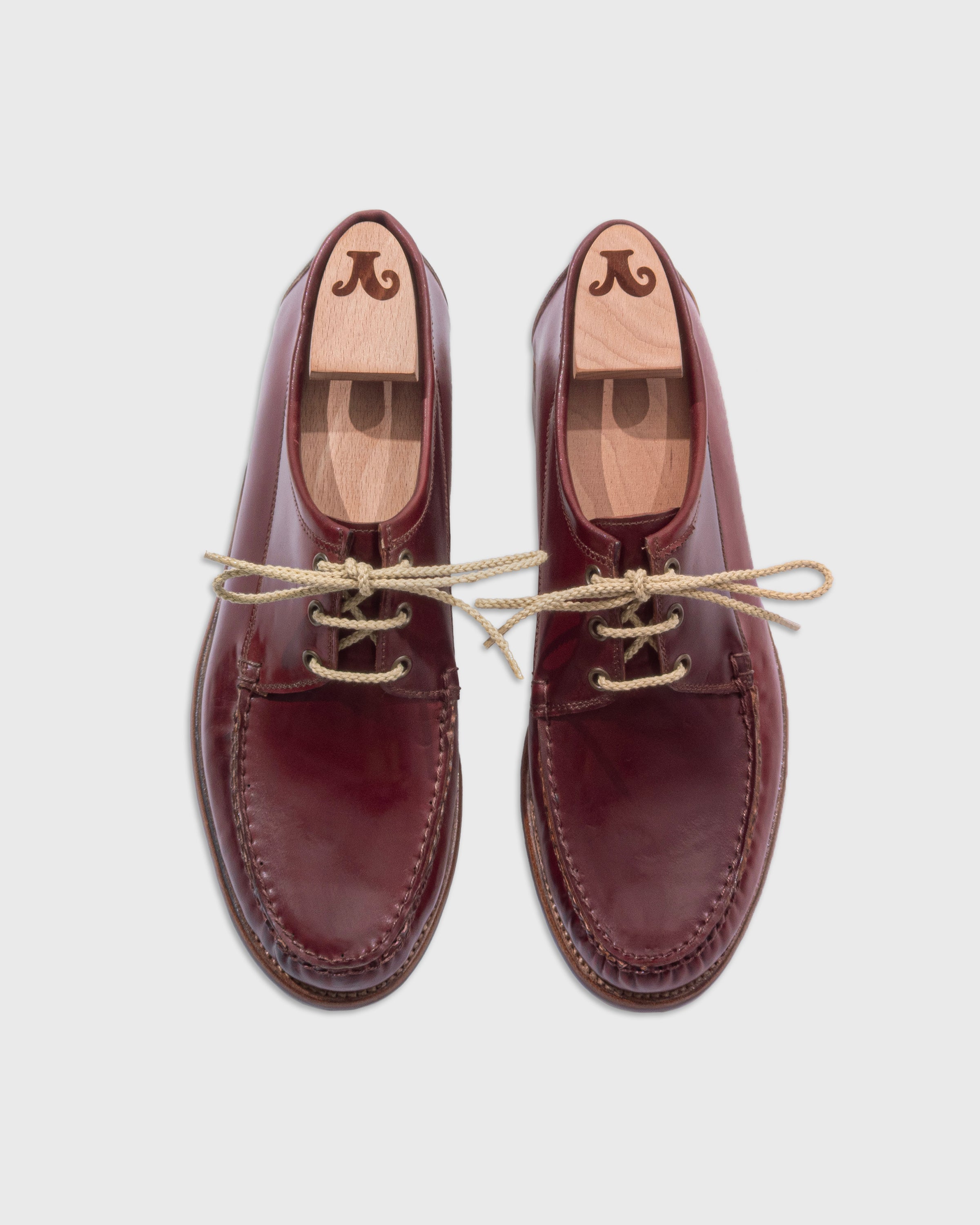 Le Yucca's Cordovan Moccasins, Dark Burgundy