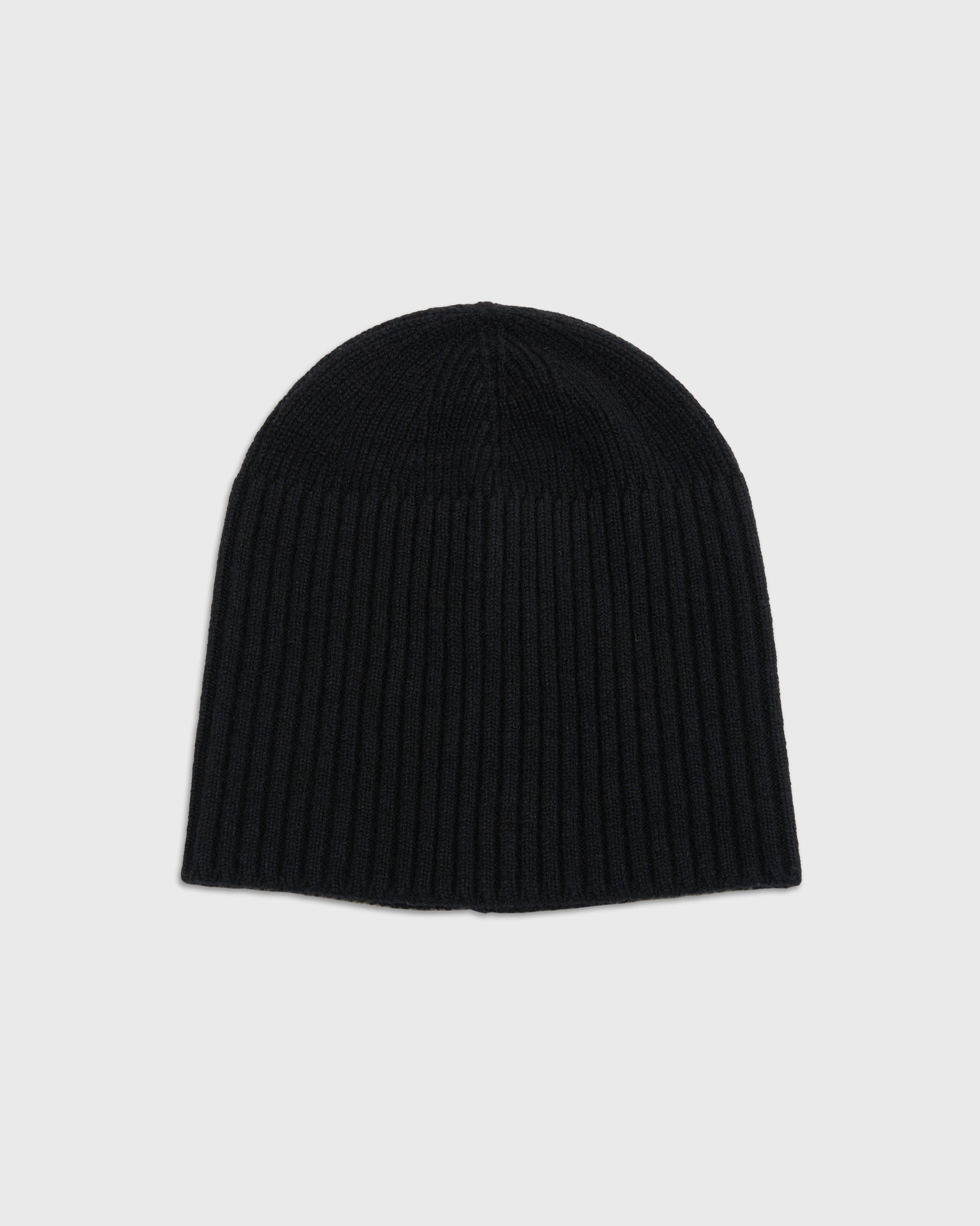 MATURE HA._MIL Long Rib Knit Cap, Black