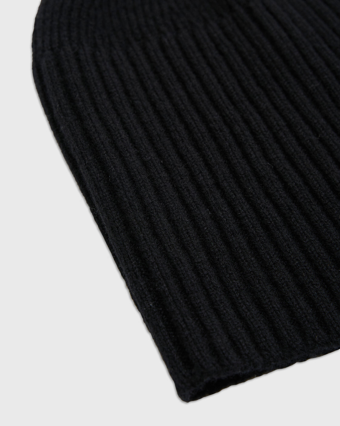 MATURE HA._MIL Long Rib Knit Cap, Black