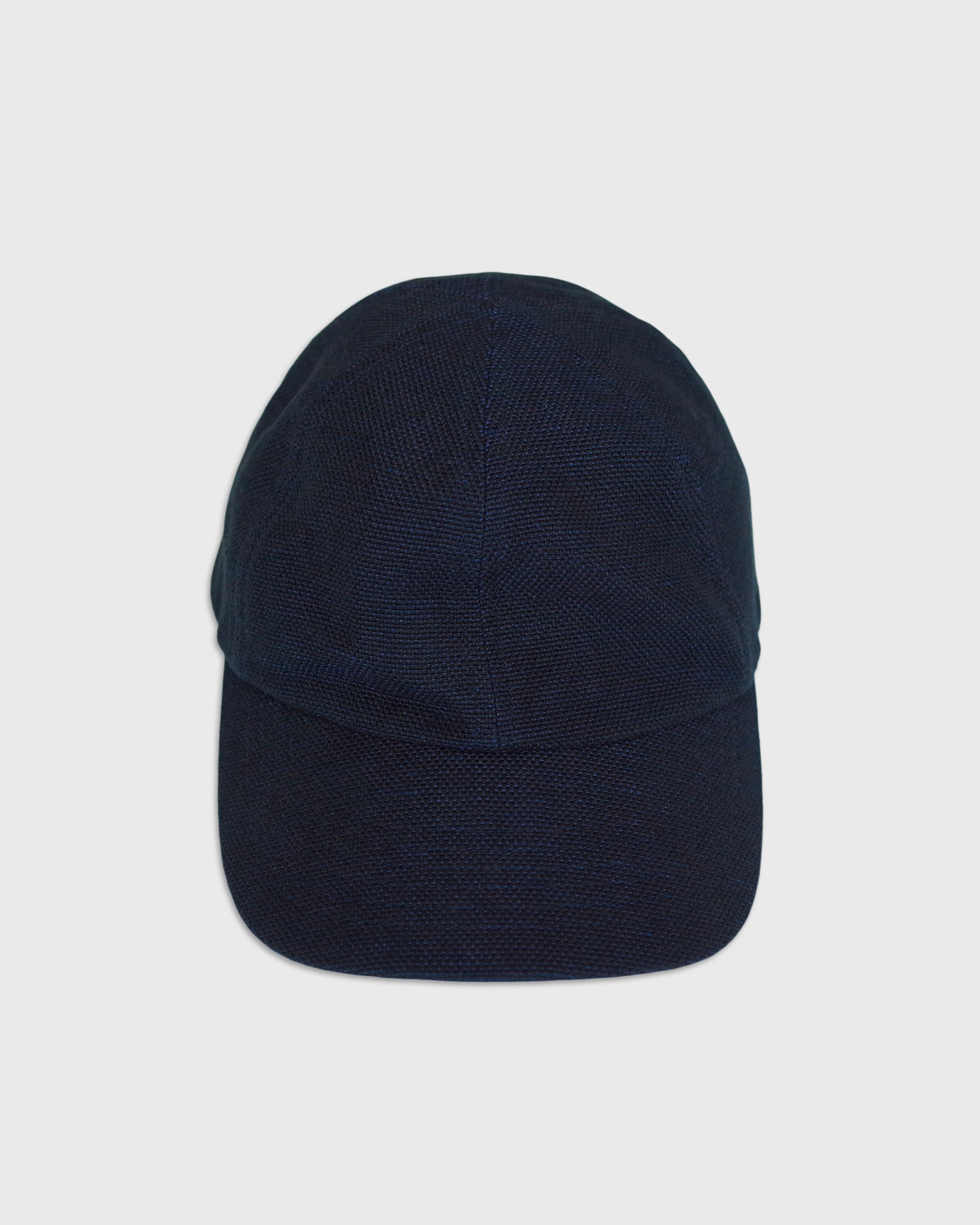 MATURE HA._MIL Linen Canvas Washed Trainer Cap Wide, Navy