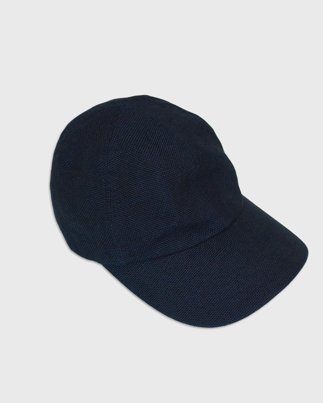 MATURE HA._MIL Linen Canvas Washed Trainer Cap Wide, Navy