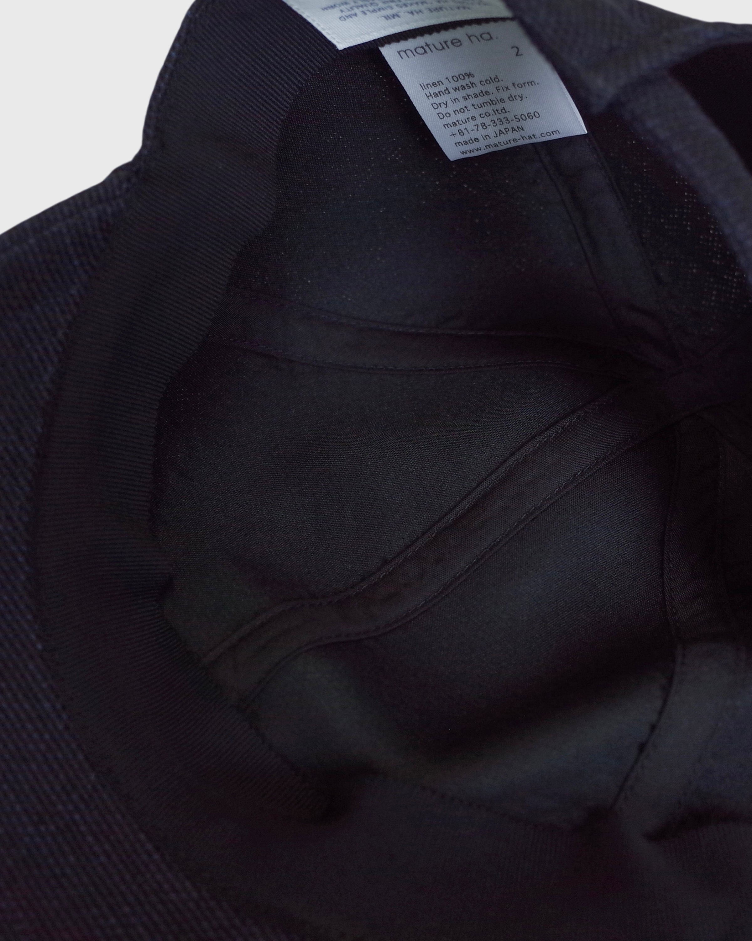 MATURE HA._MIL Linen Canvas Washed Trainer Cap Wide, Navy