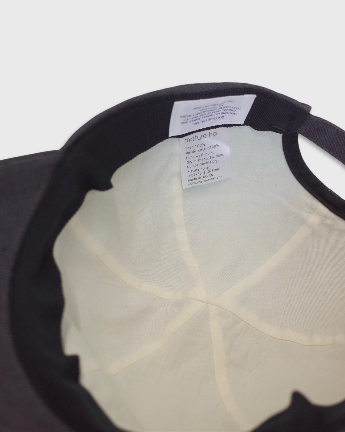 MATURE HA._MIL Linen Trainer Cap Low, Charcoal Grey