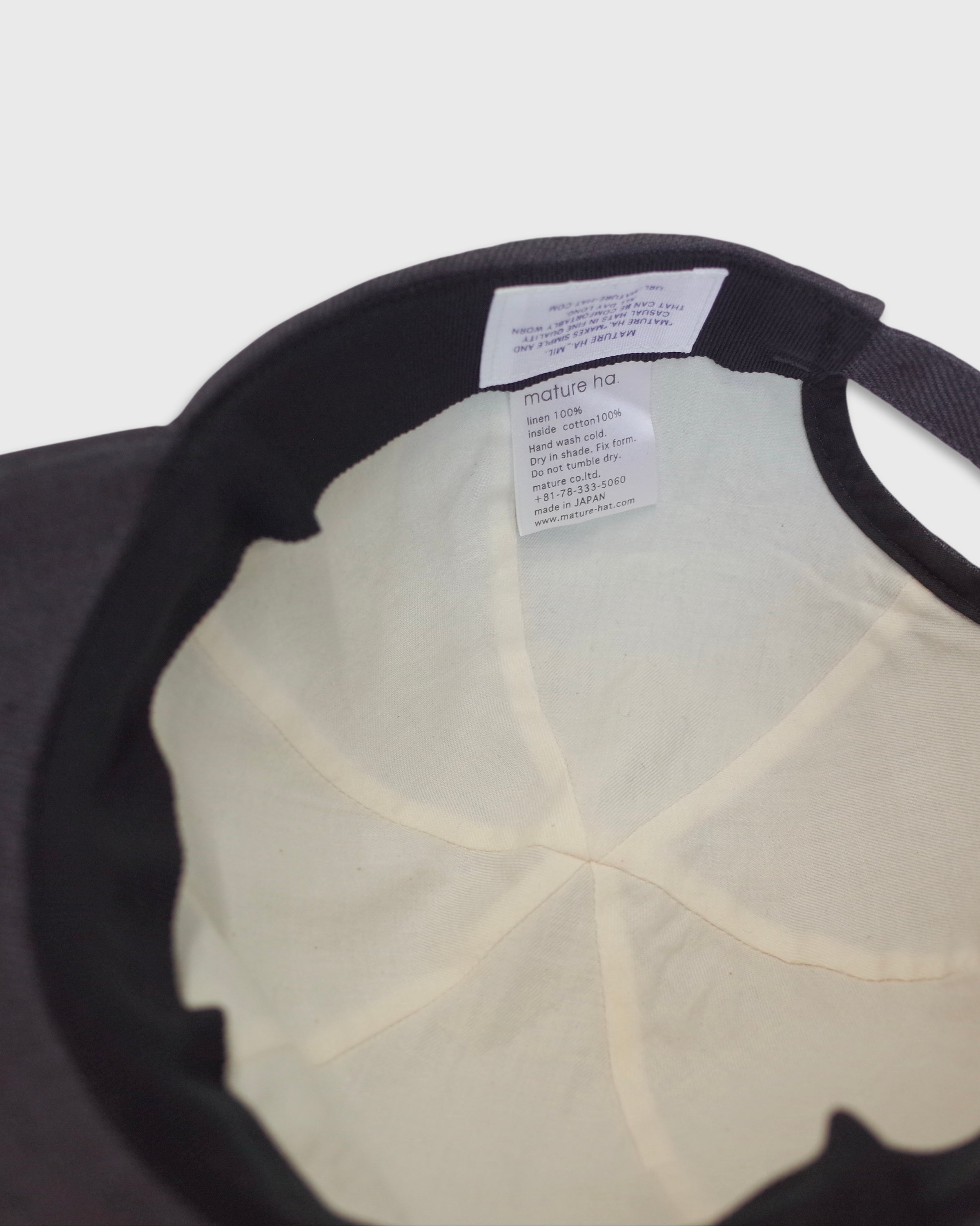 MATURE HA._MIL Linen Trainer Cap Low, Charcoal Grey