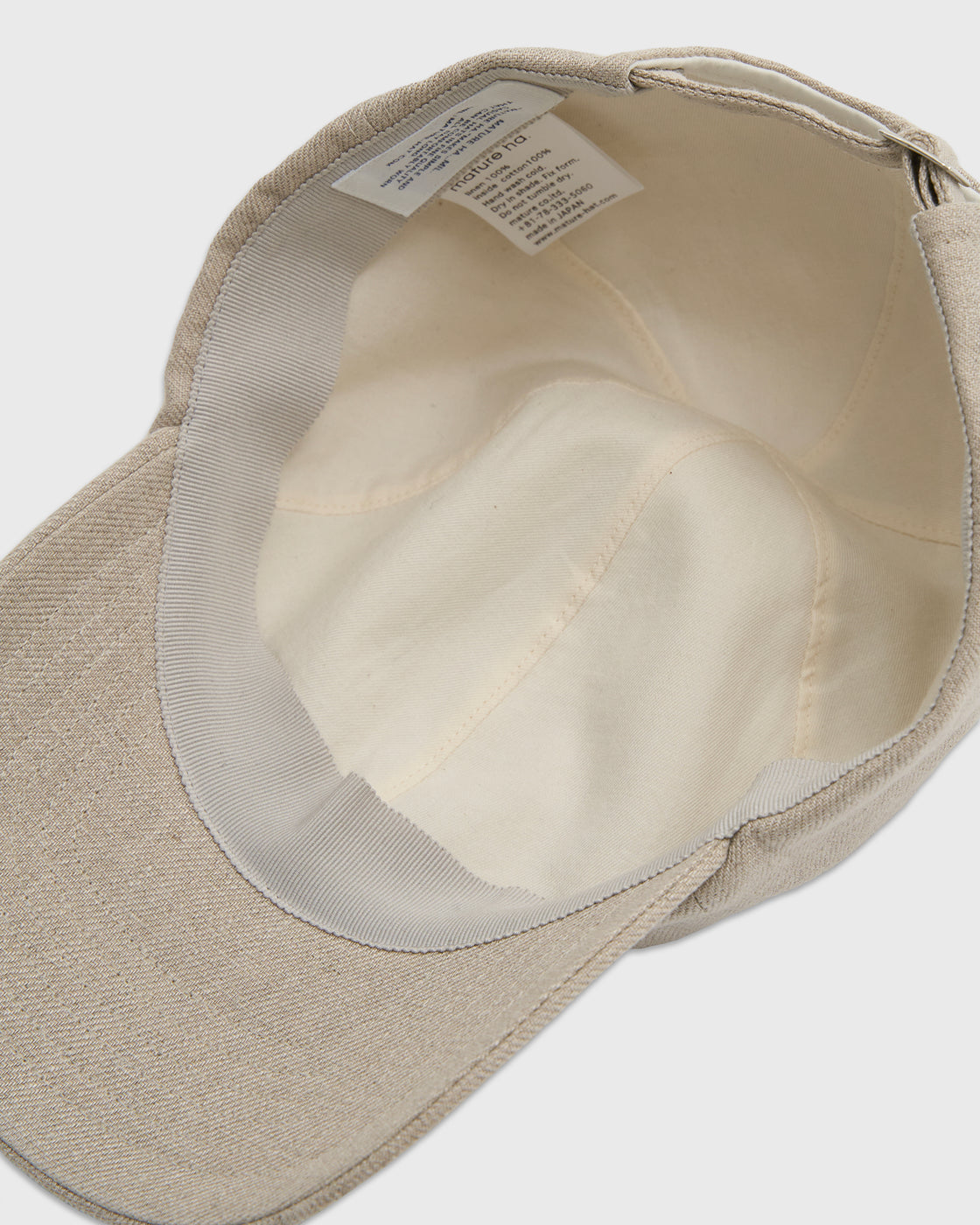 MATURE HA._MIL Linen Trainer Cap, Natural