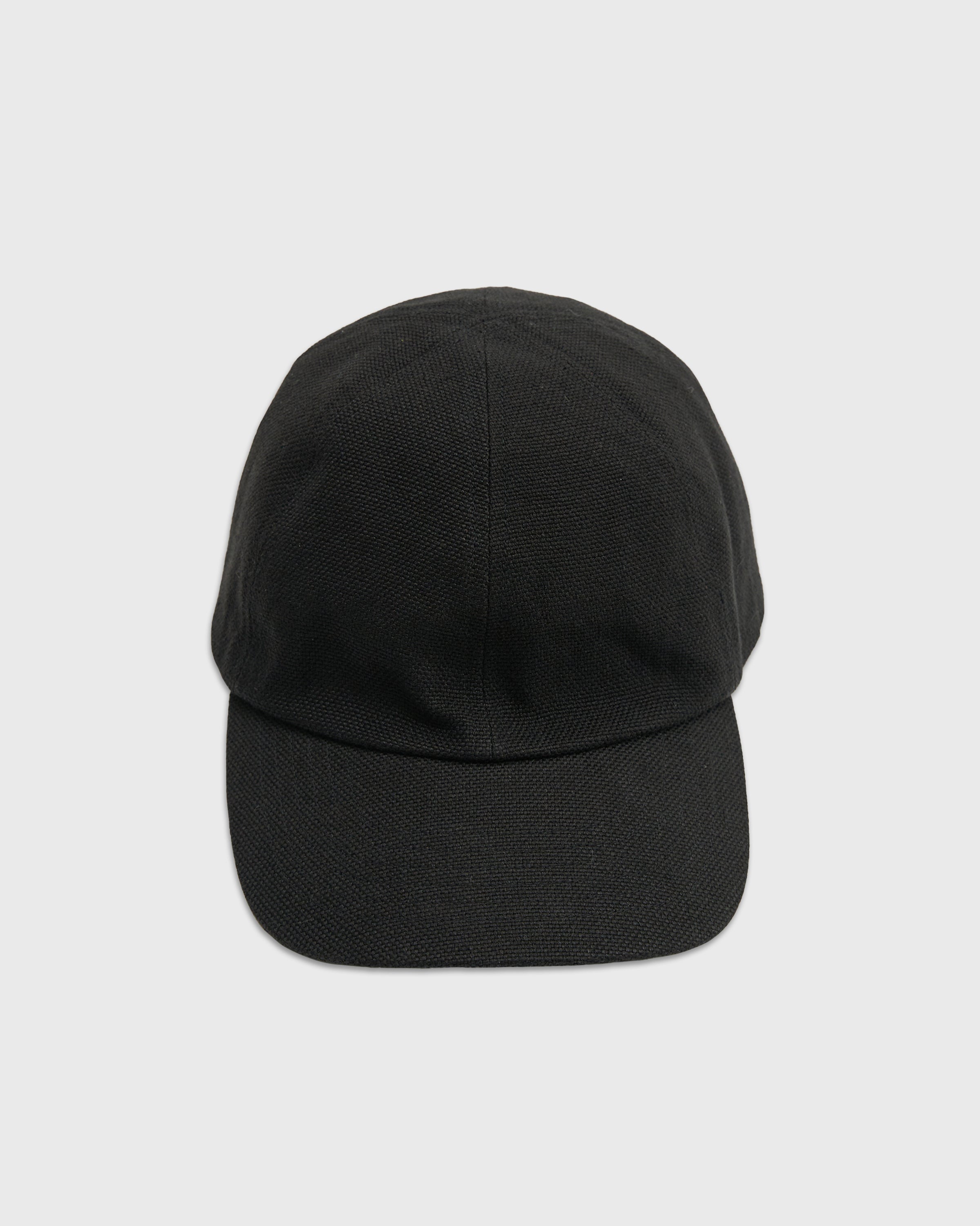 MATURE HA._MIL Linen Canvas Washed Trainer Cap, Black