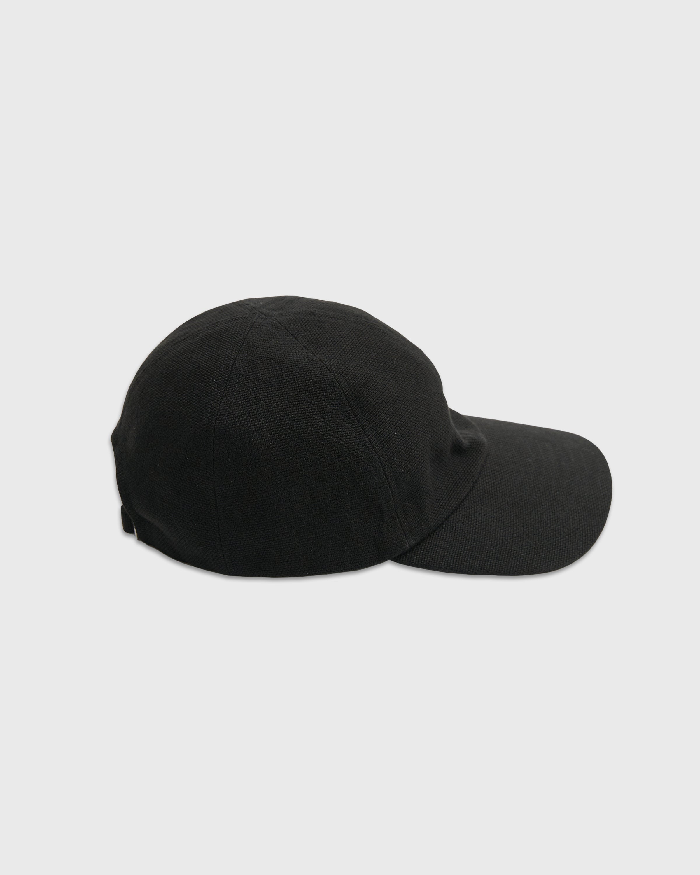 MATURE HA._MIL Linen Canvas Washed Trainer Cap, Black