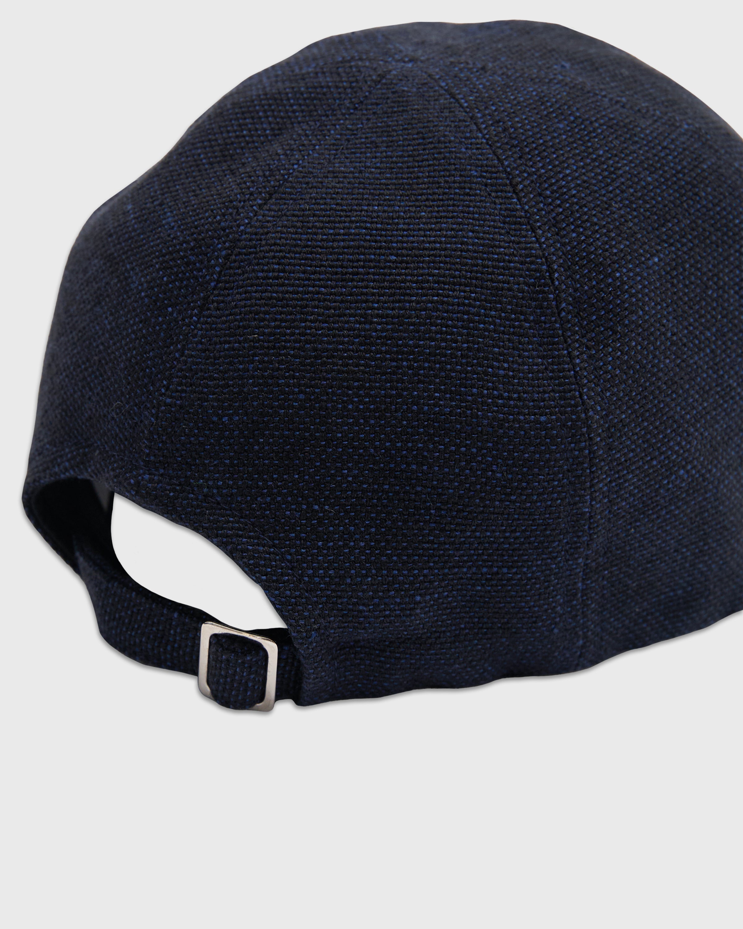 MATURE HA._MIL Linen Canvas Washed Trainer Cap, Navy