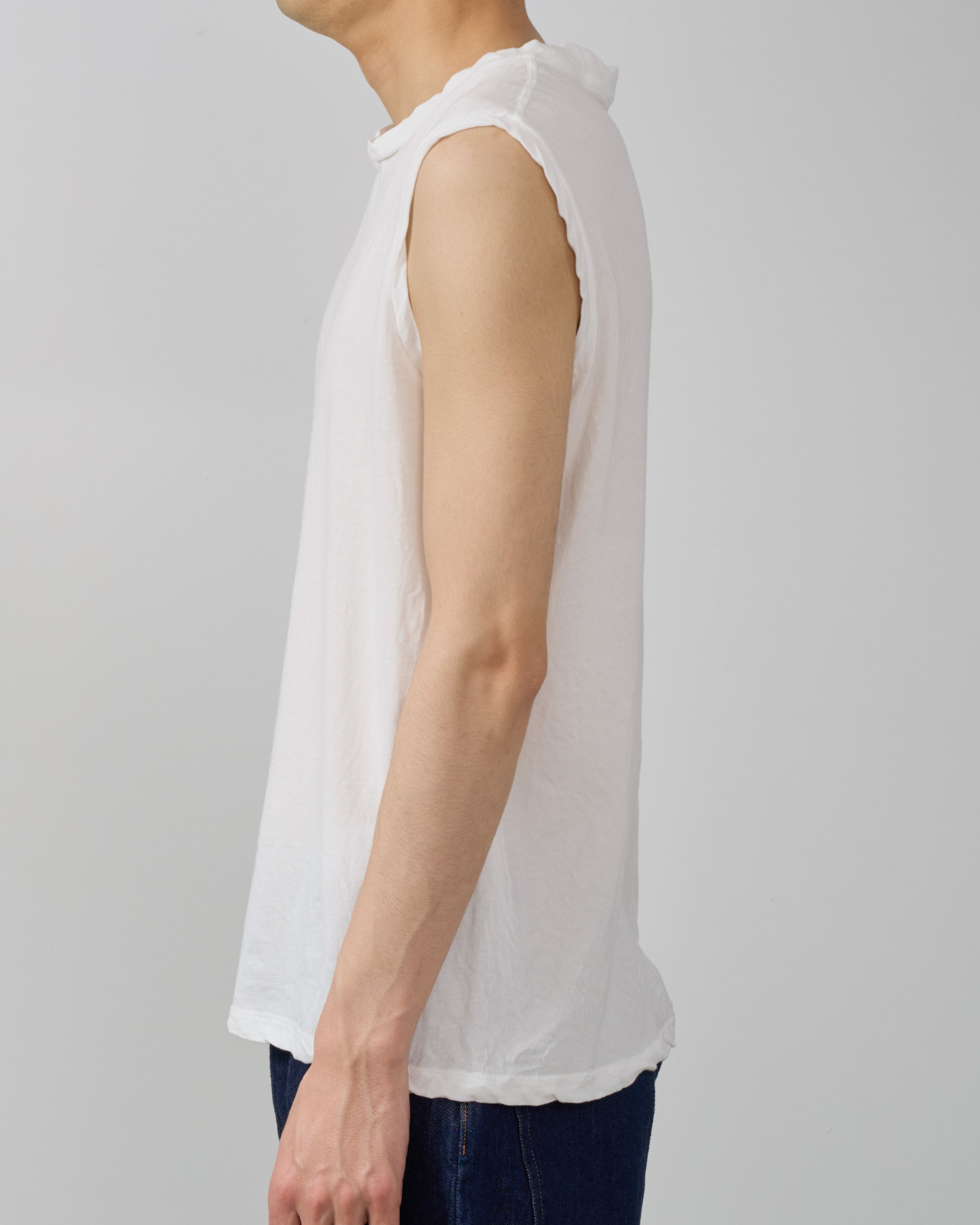 1027 25SS Cutsew No Sleeve, White