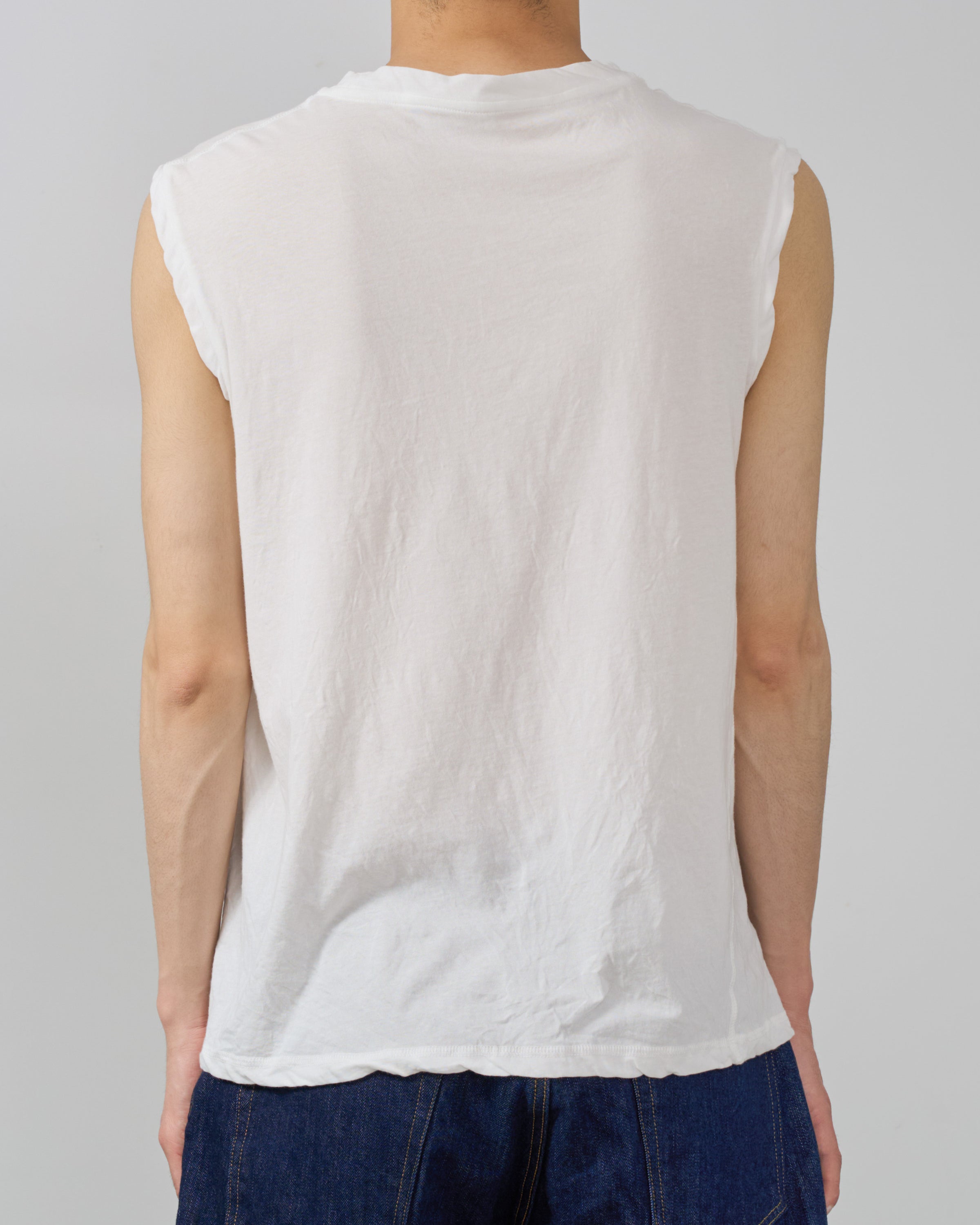 1027 25SS Cutsew No Sleeve, White