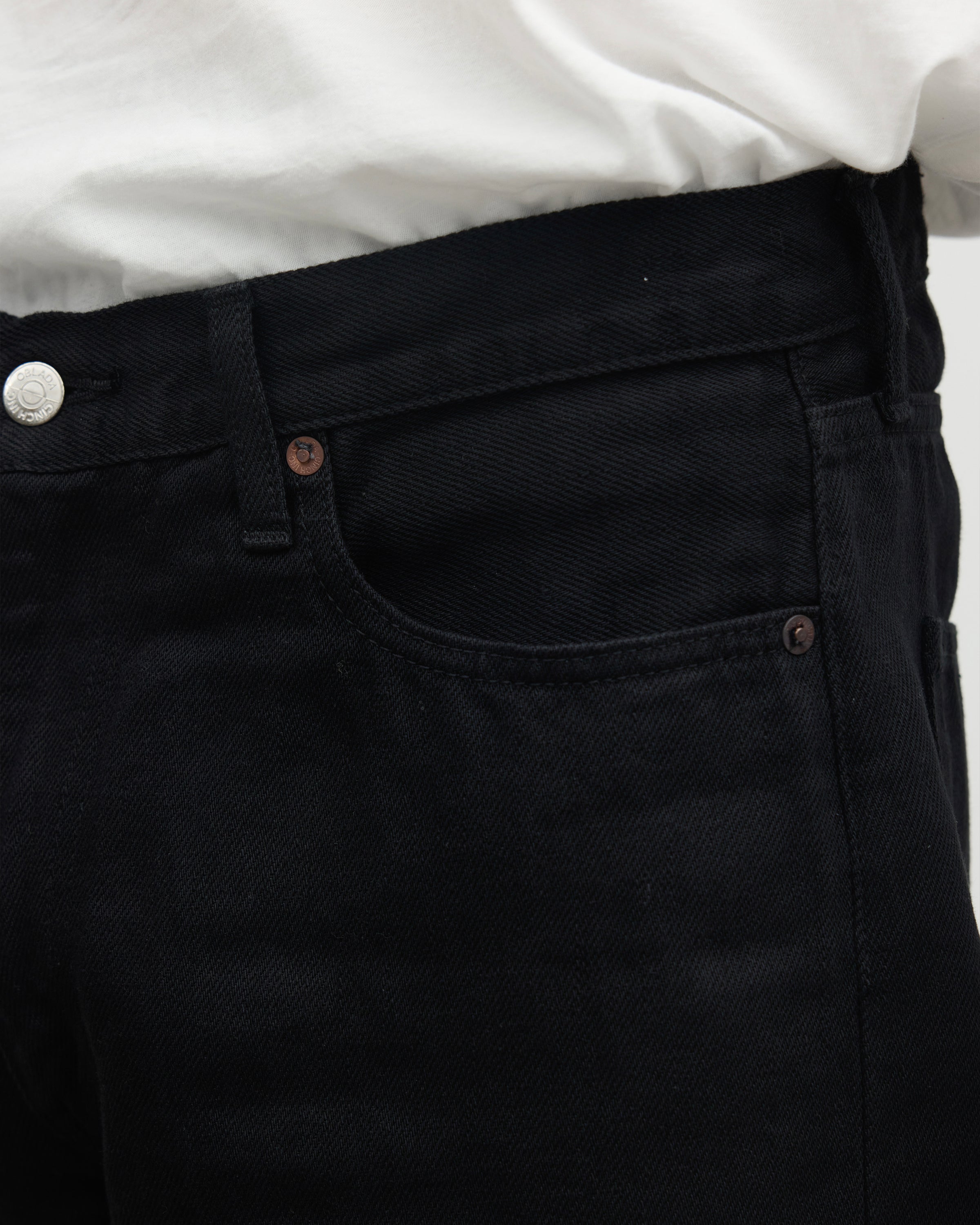 Oblada Hemp Denim Pants, Black