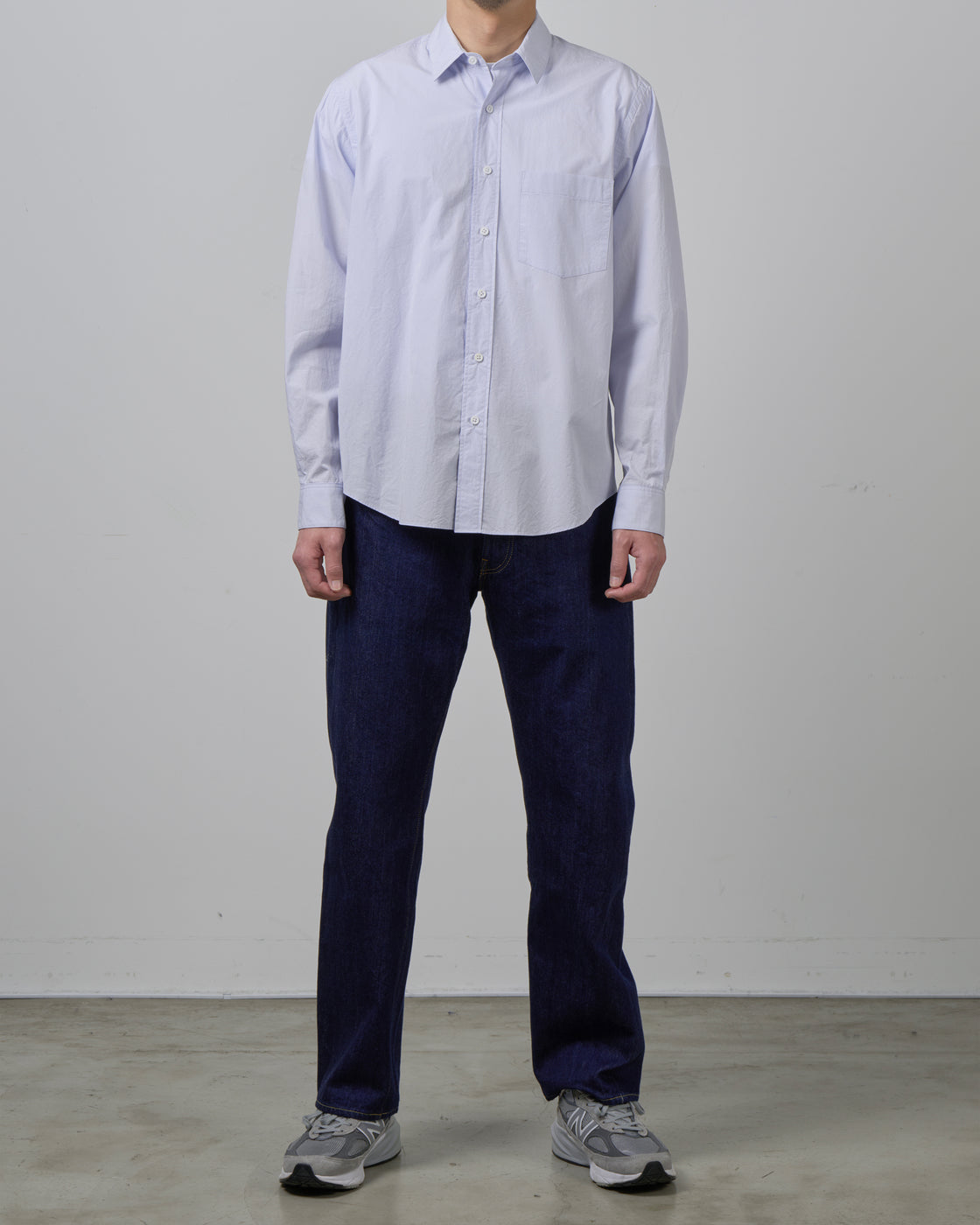 S H Cotton Regular Collar Shirt, Light Blue