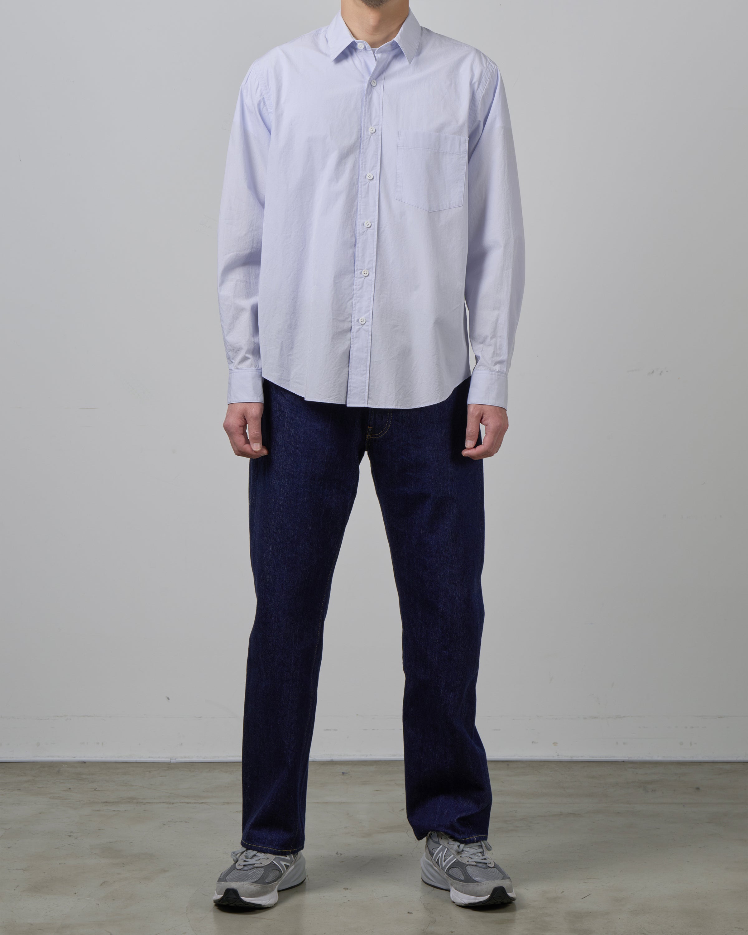 S H Cotton Regular Collar Shirt, Light Blue