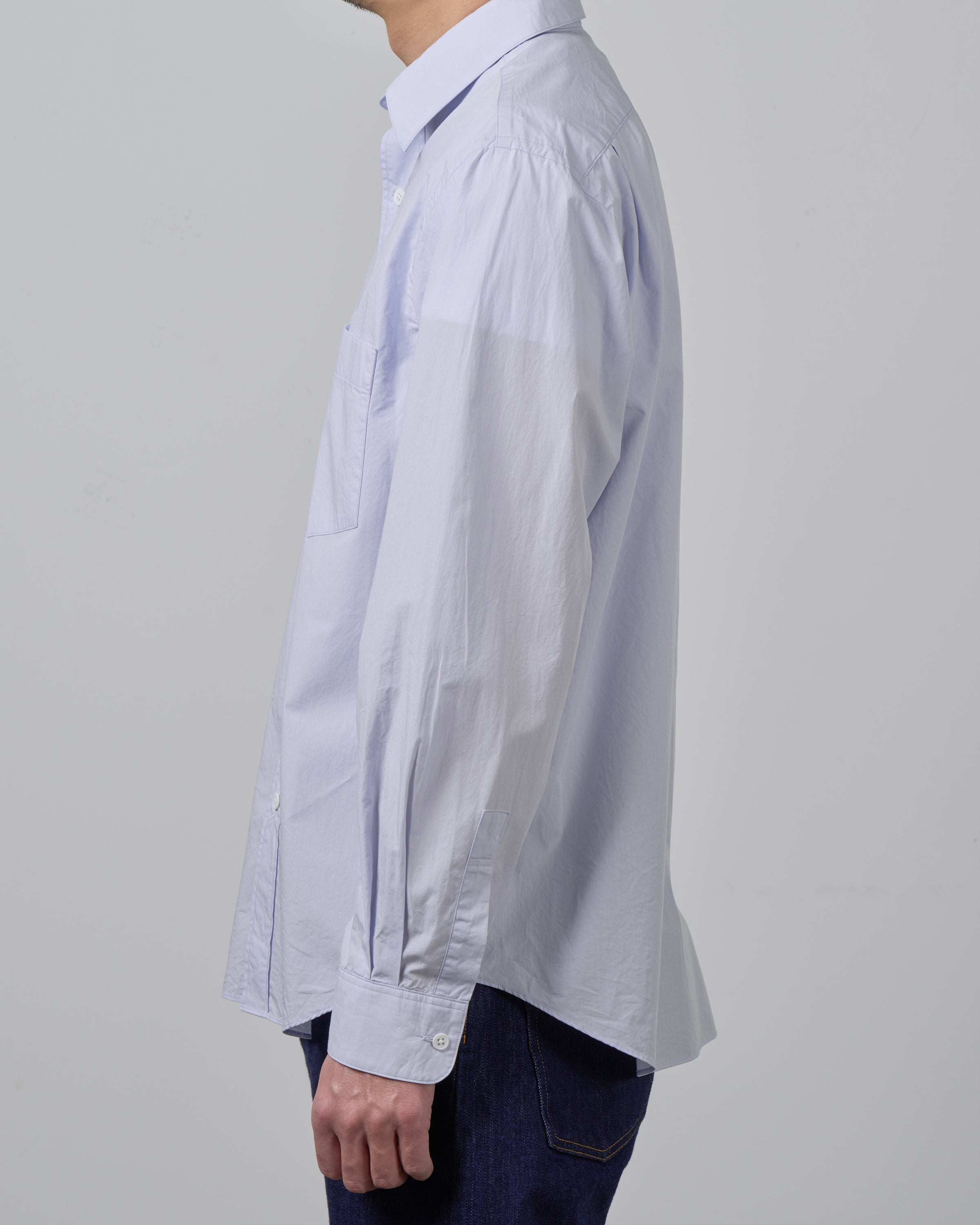 S H Cotton Regular Collar Shirt, Light Blue