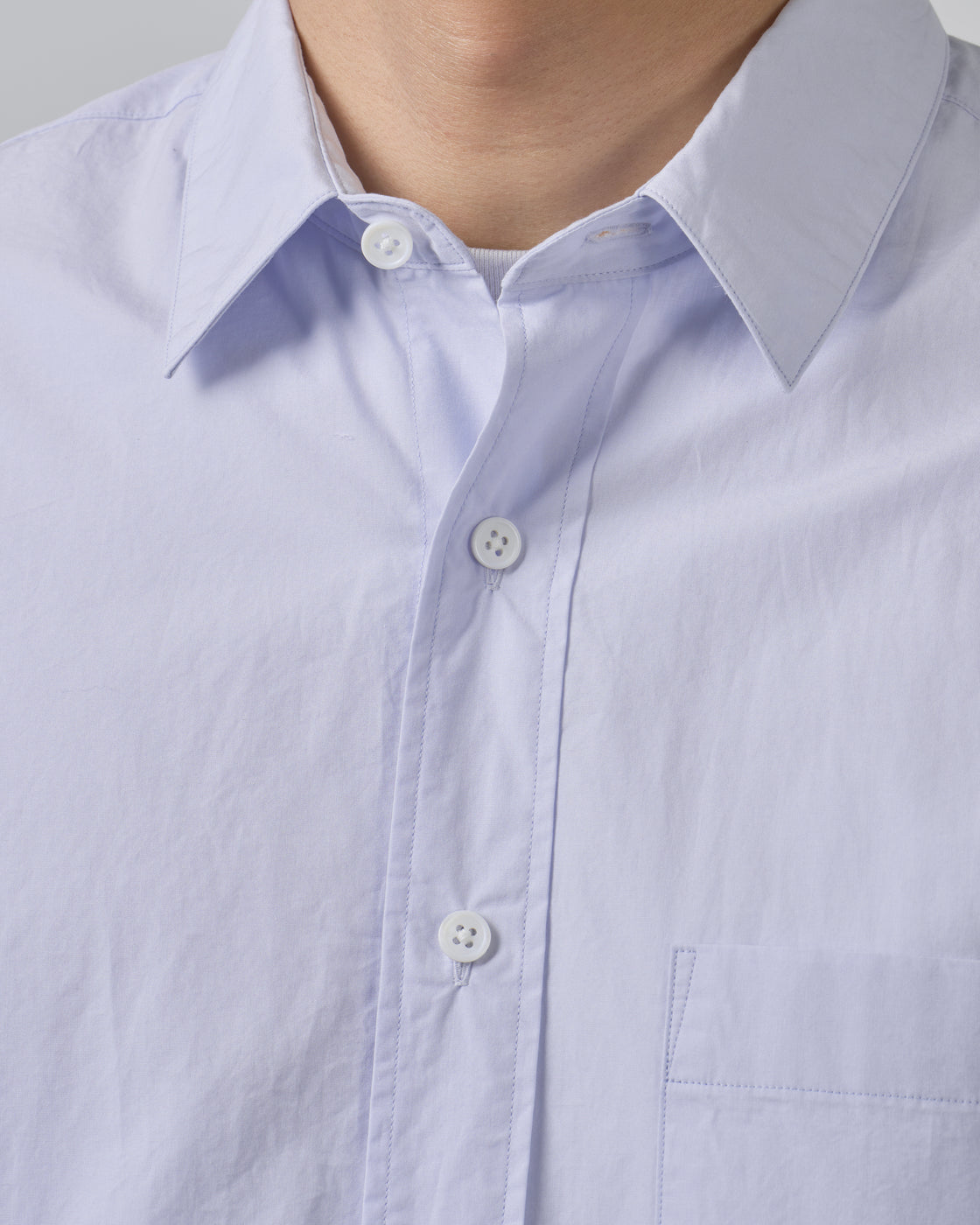 S H Cotton Regular Collar Shirt, Light Blue