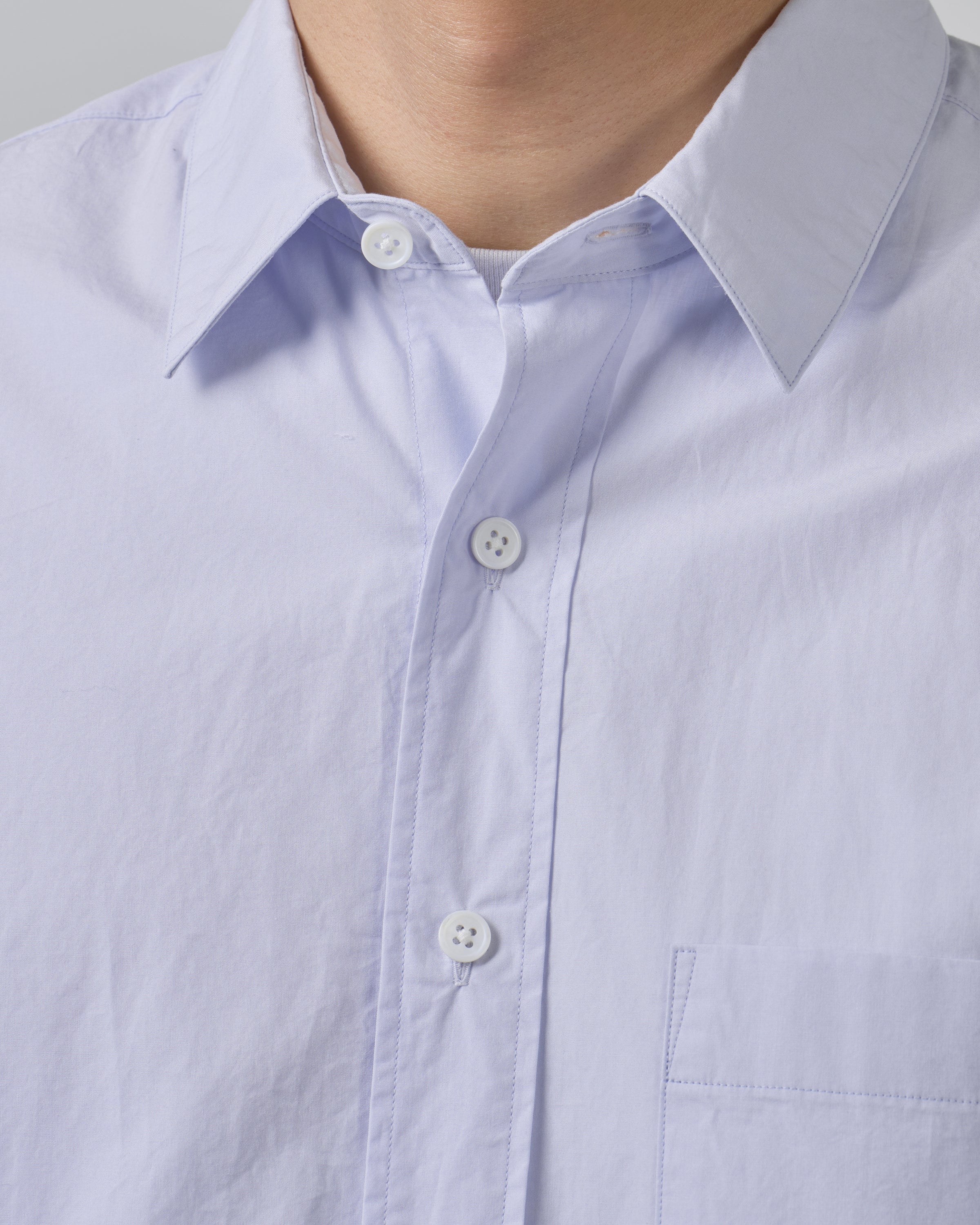 S H Cotton Regular Collar Shirt, Light Blue