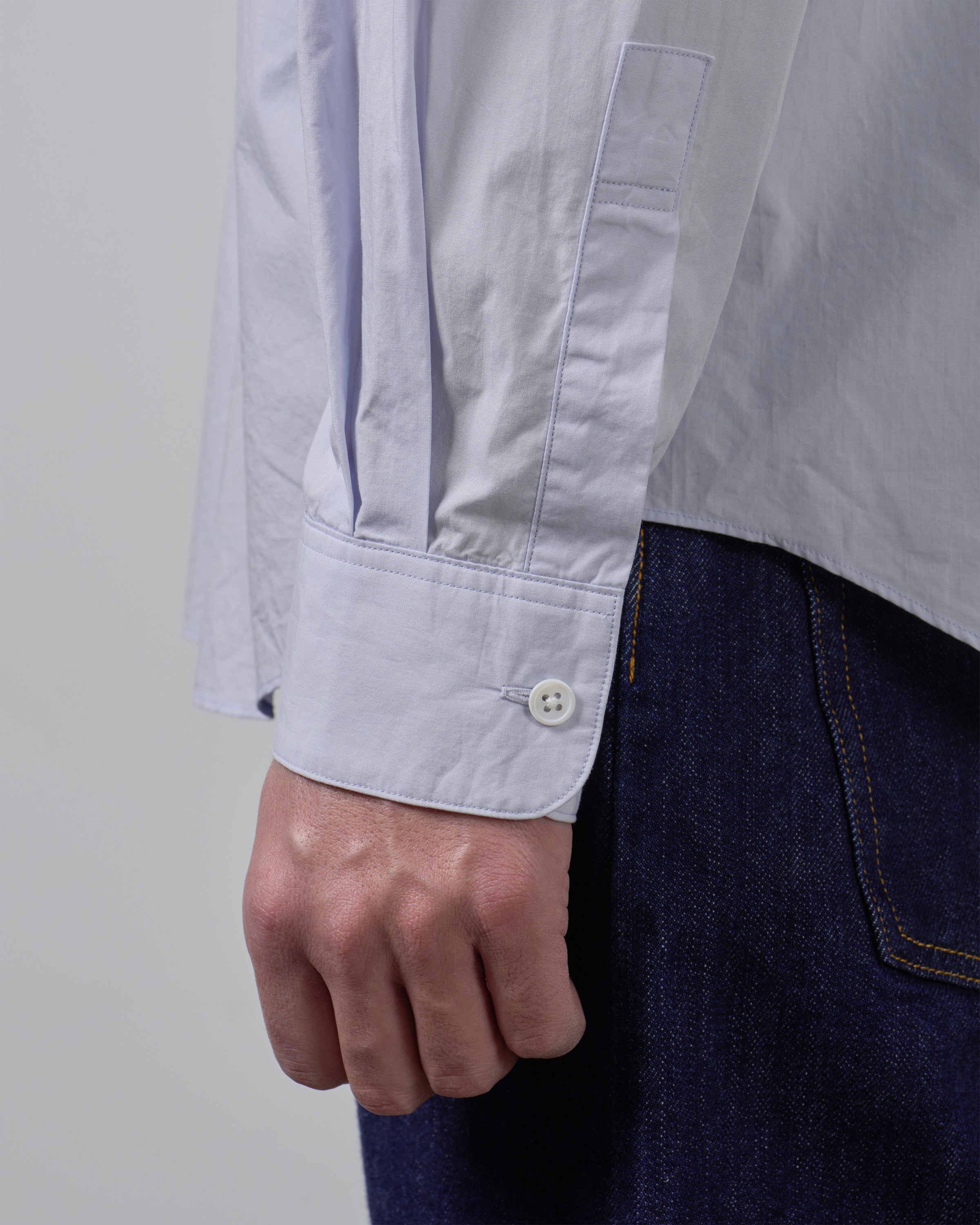 S H Cotton Regular Collar Shirt, Light Blue