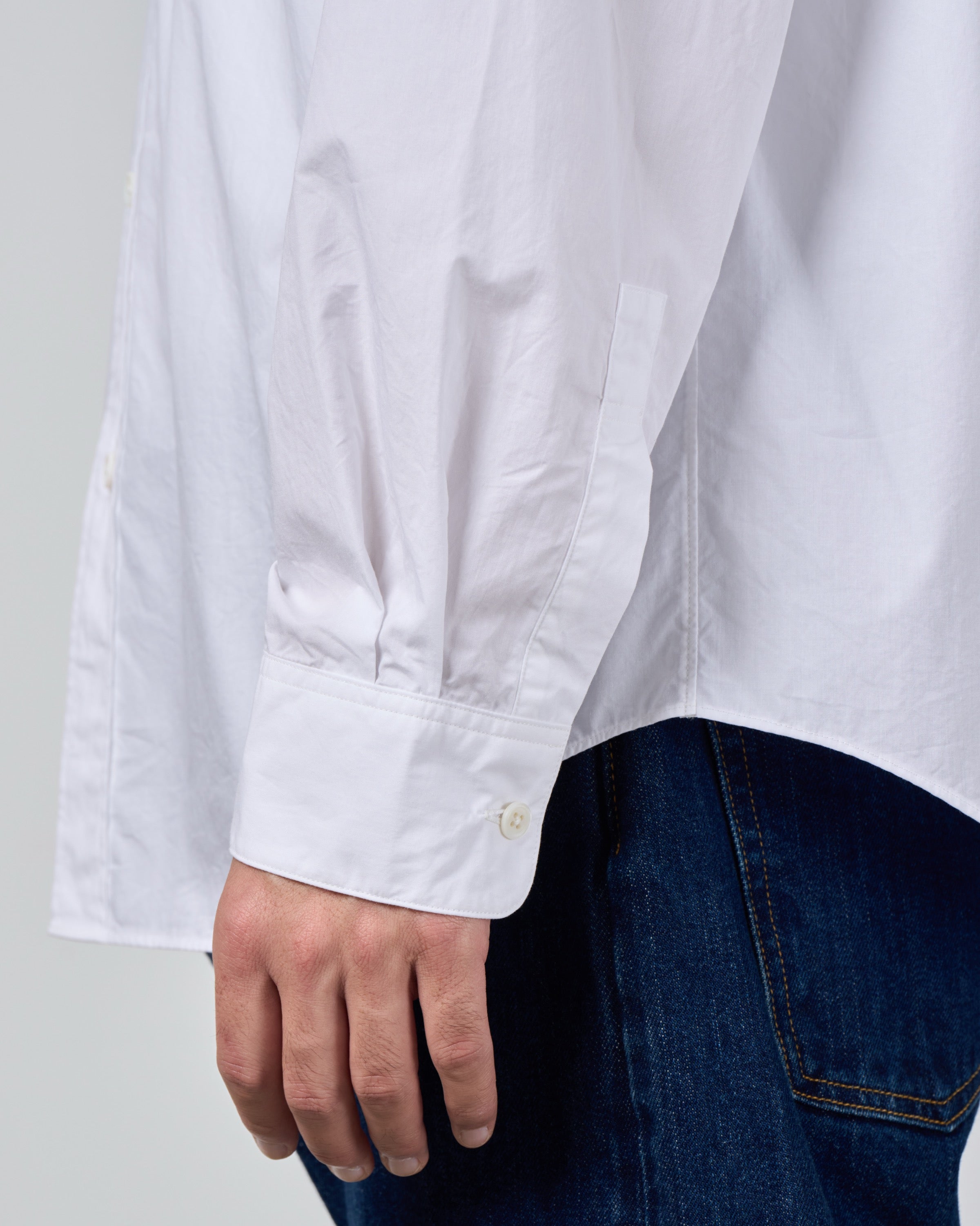 S H Cotton Regular Collar Shirt, White