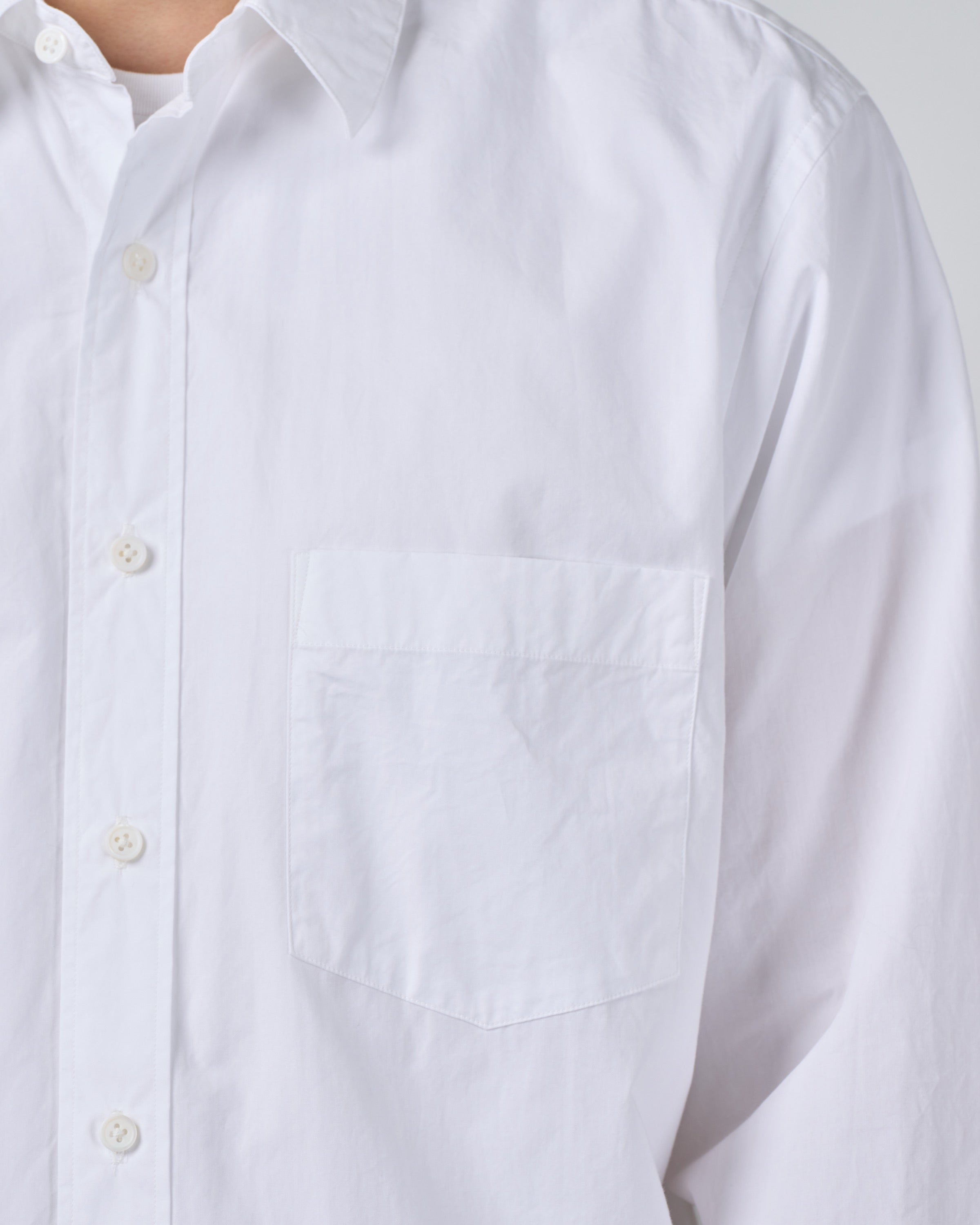 S H Cotton Regular Collar Shirt, White