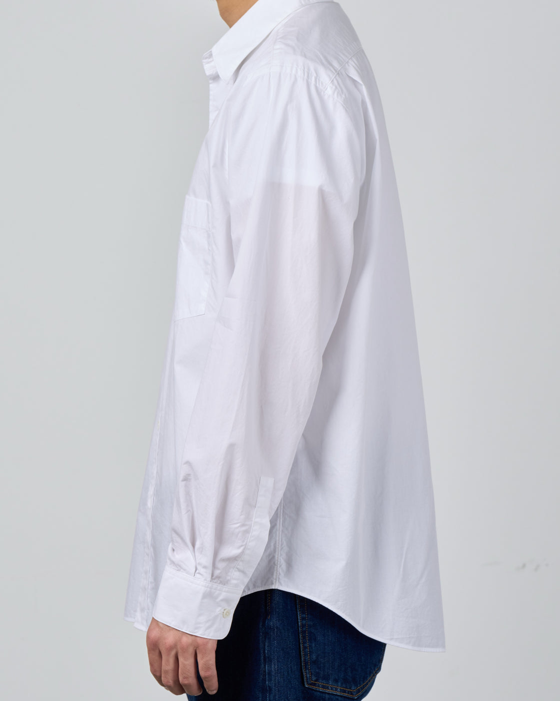 S H Cotton Regular Collar Shirt, White